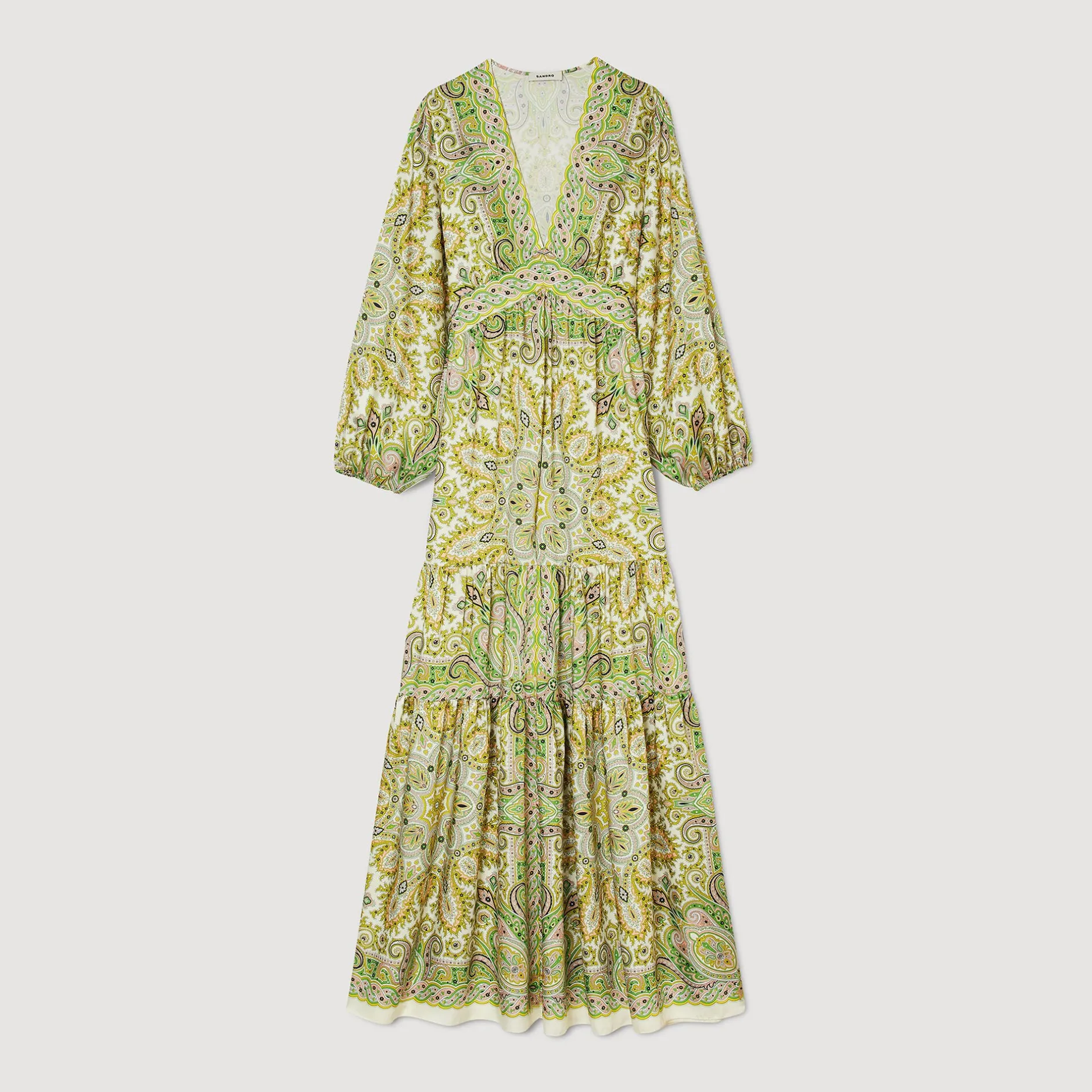 Femme SANDRO Robe Longue à Imprimé Foulard