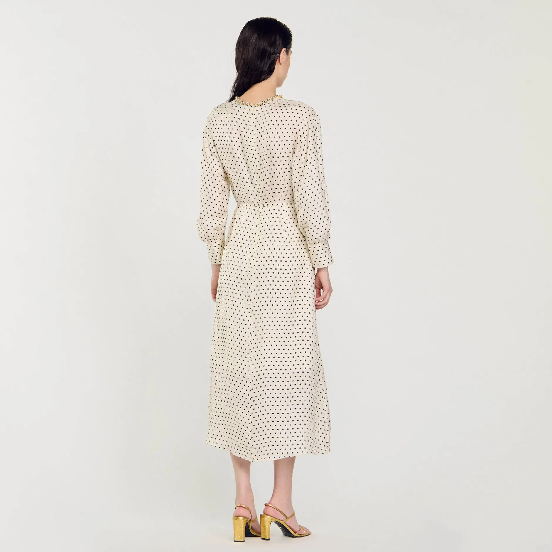 Femme SANDRO Robe Longue à Pois