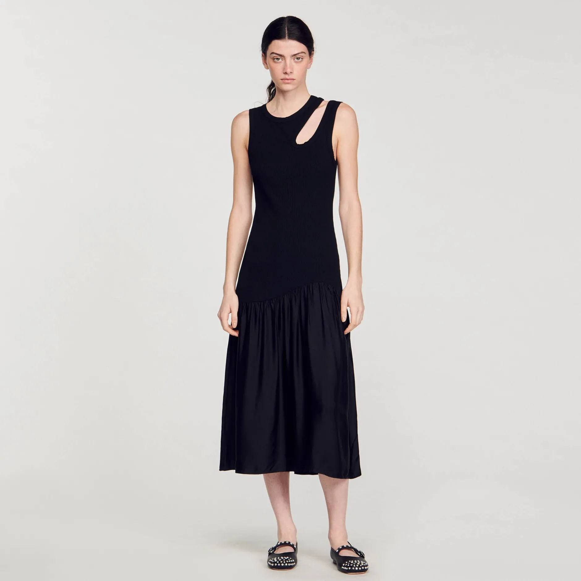 Femme SANDRO Robe Longue Bimatières