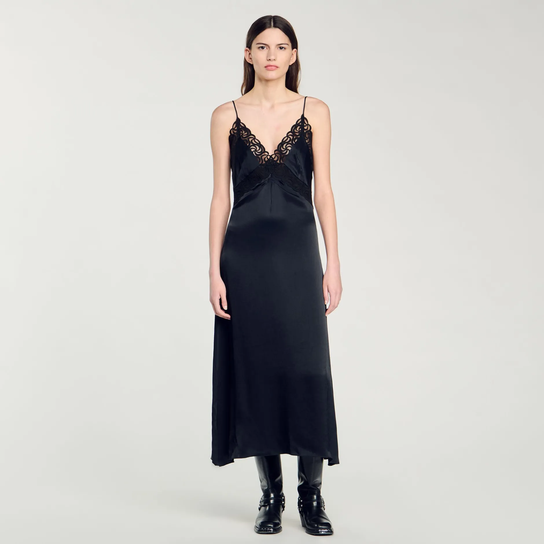 Femme SANDRO Robe Longue Dentelle