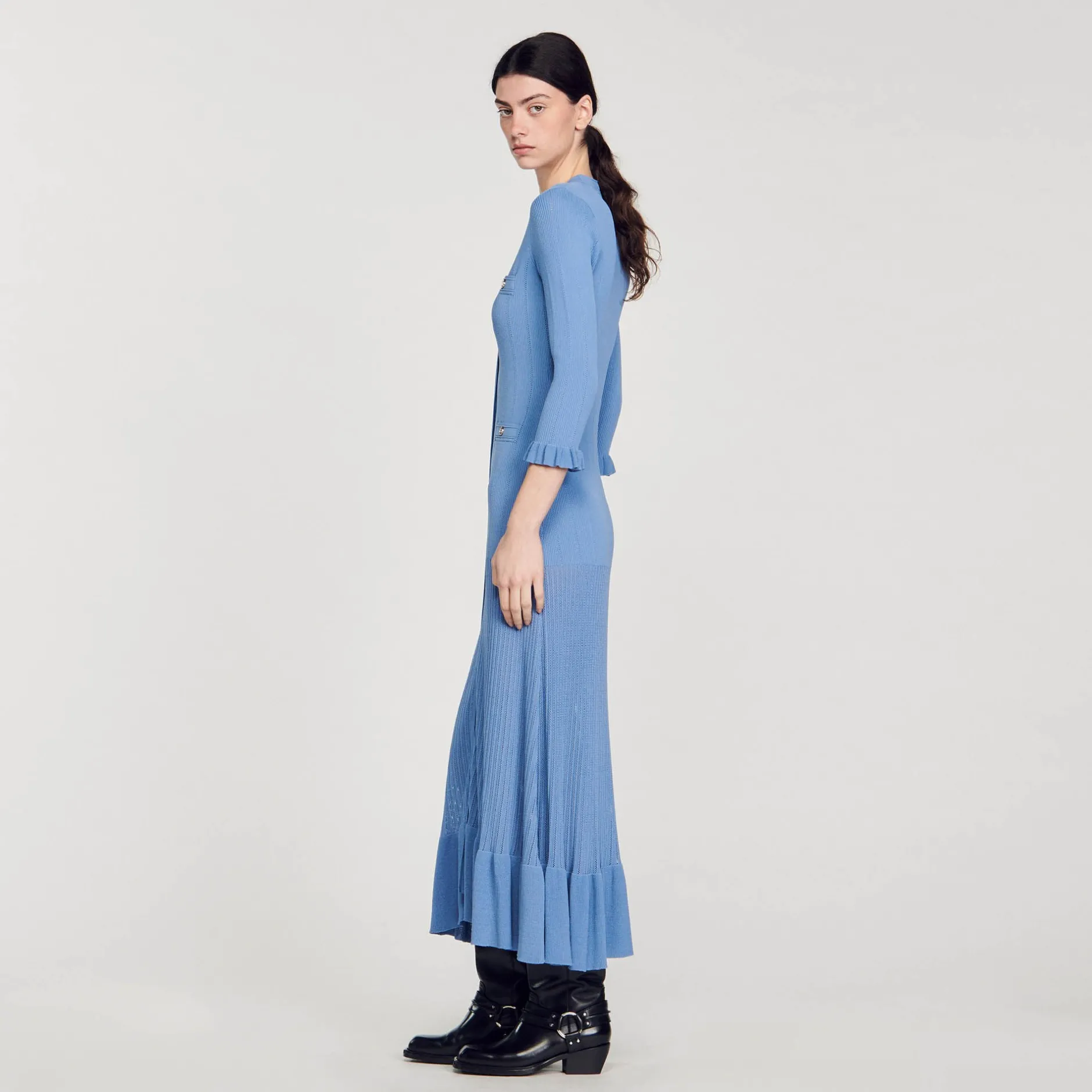 Femme SANDRO Robe Longue En Maille