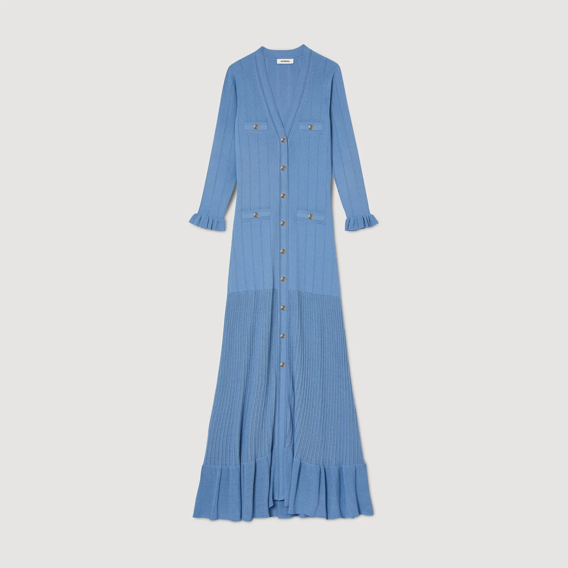 Femme SANDRO Robe Longue En Maille