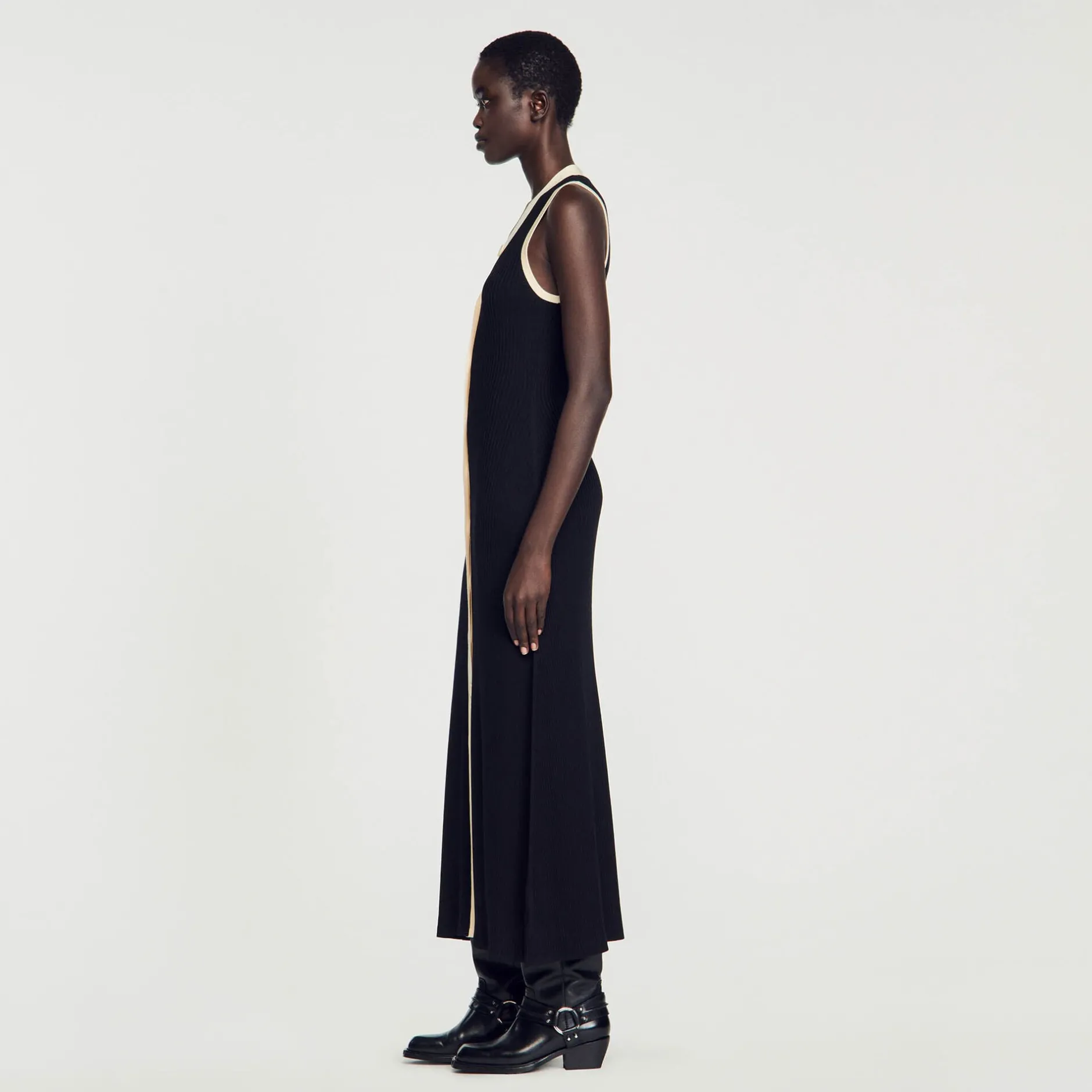 Femme SANDRO Robe Longue En Maille