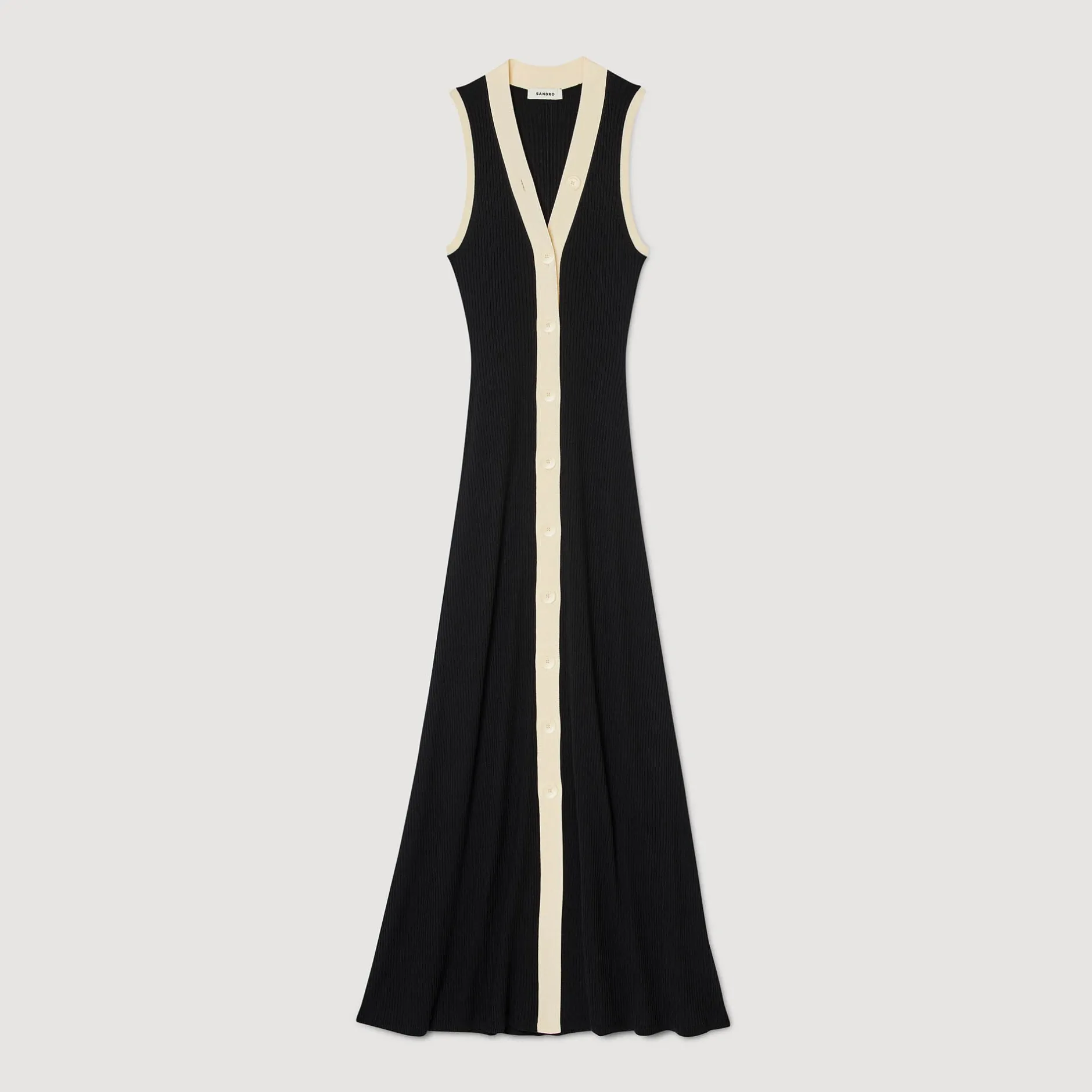 Femme SANDRO Robe Longue En Maille