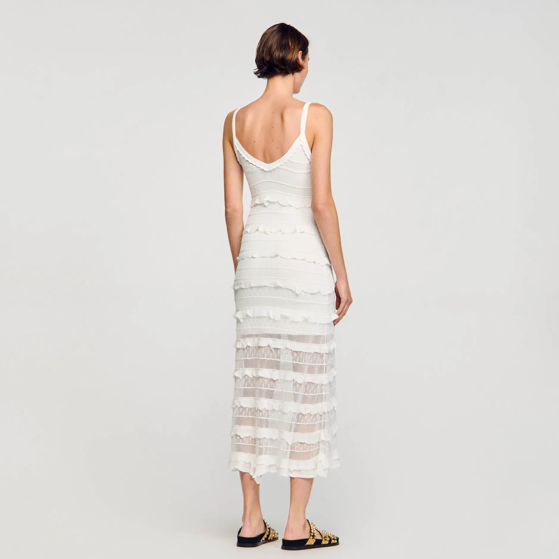 Femme SANDRO Robe Longue En Maille