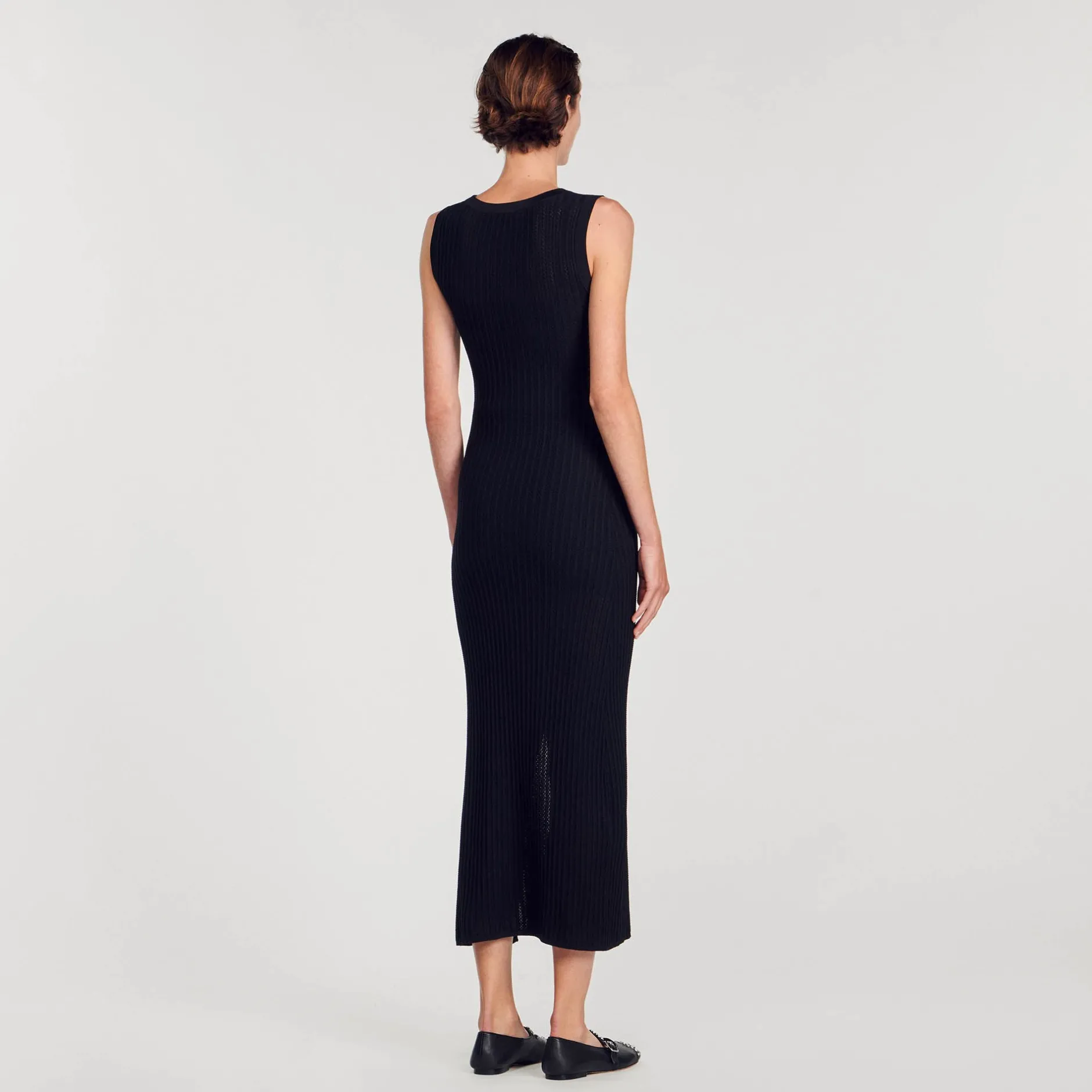 Femme SANDRO Robe Longue Ornée De Bijoux Strassés
