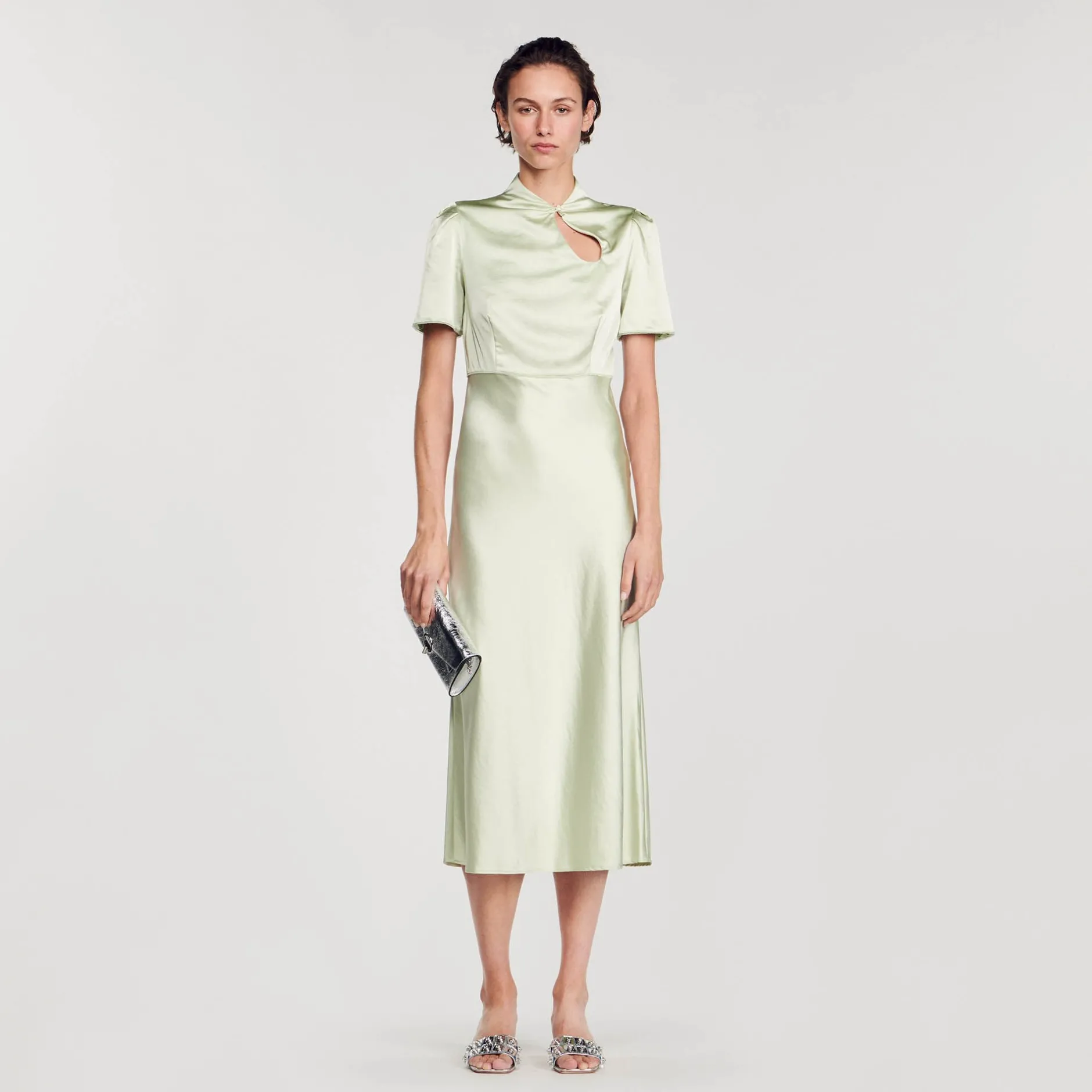 Femme SANDRO Robe Longue Satinée