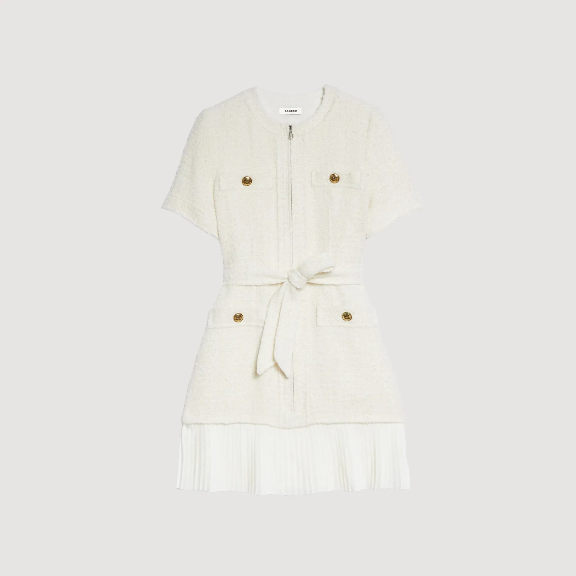 Femme SANDRO Robe Manteau En Lainage Effet Tweed