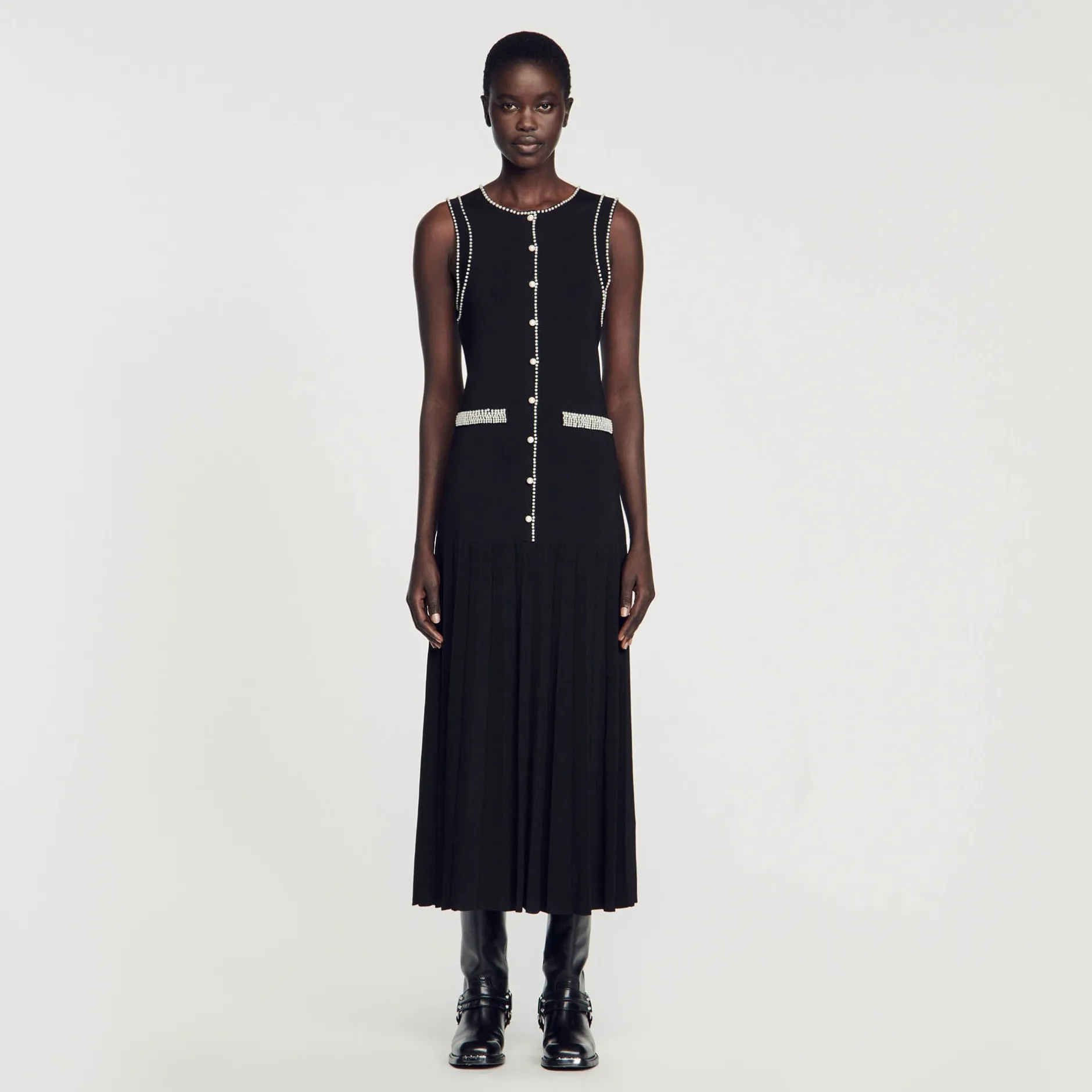 Femme SANDRO Robe Midi En Maille