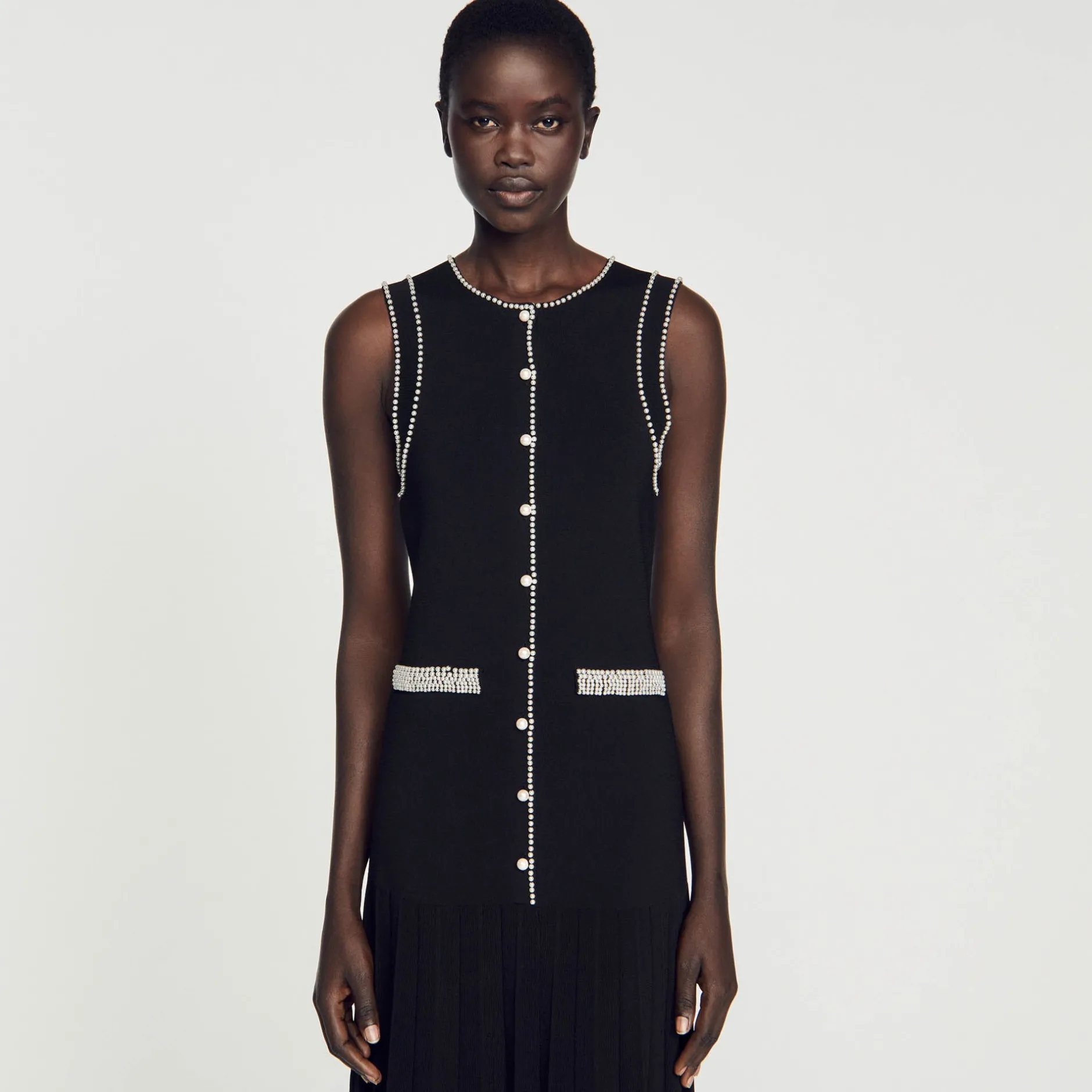 Femme SANDRO Robe Midi En Maille