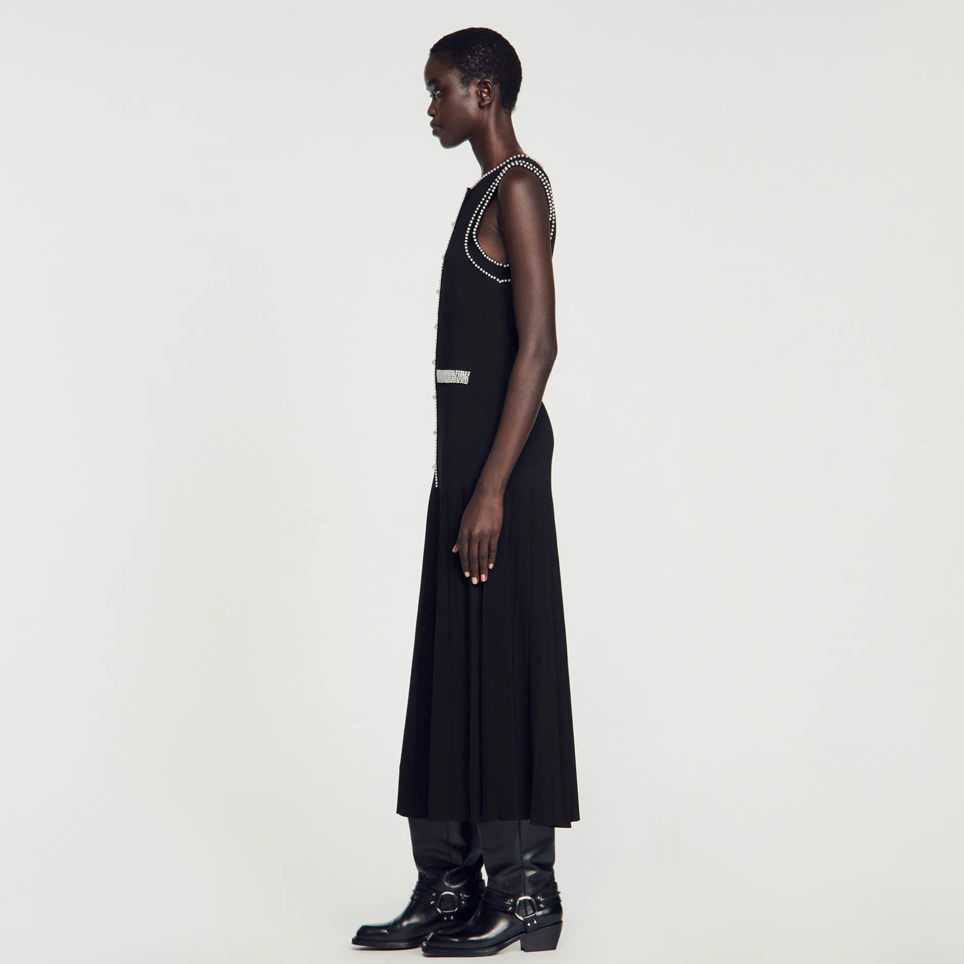 Femme SANDRO Robe Midi En Maille