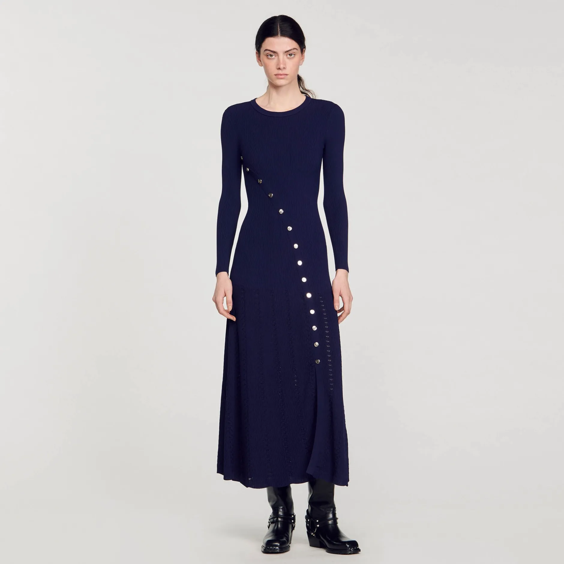 Femme SANDRO Robe Midi En Maille
