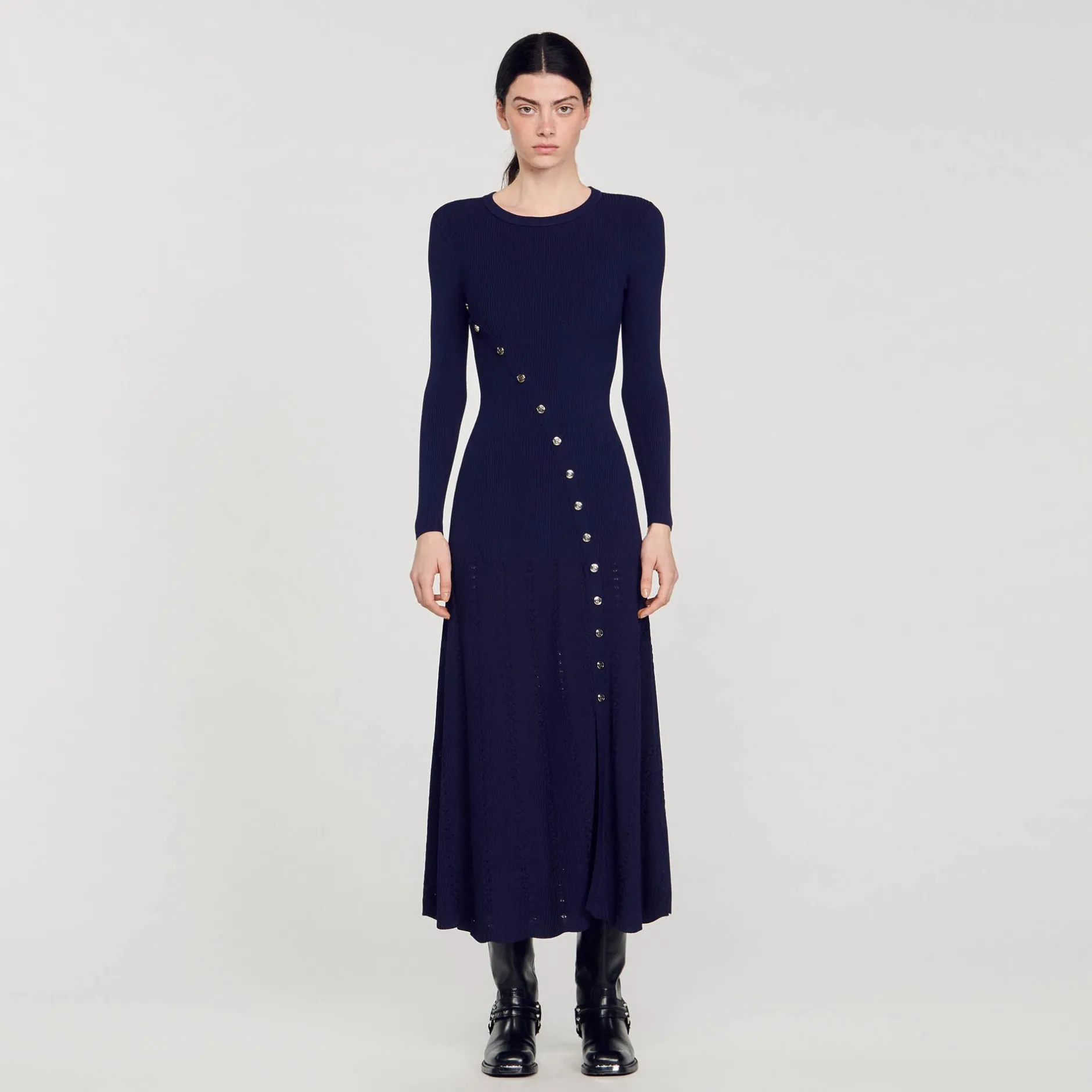 Femme SANDRO Robe Midi En Maille