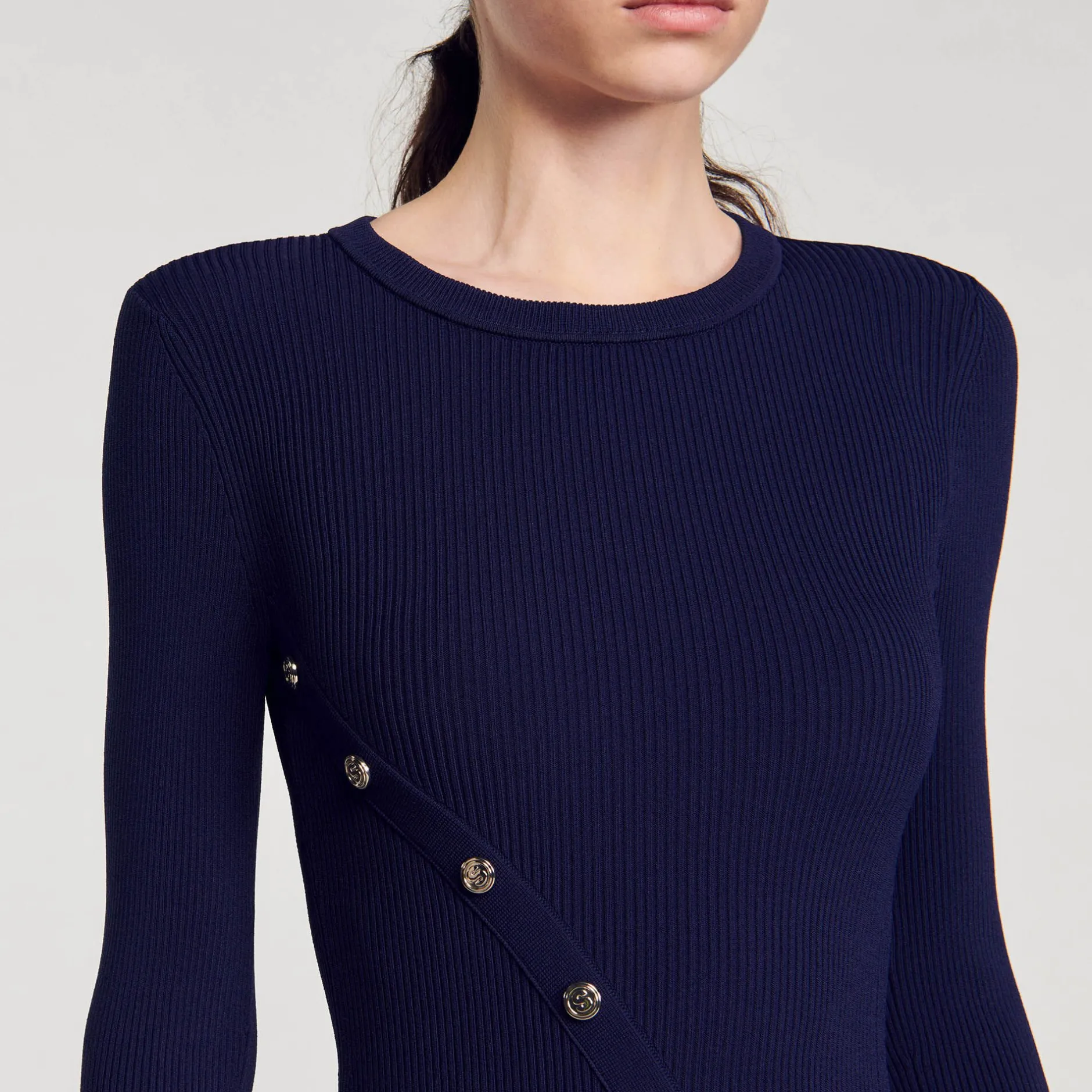 Femme SANDRO Robe Midi En Maille