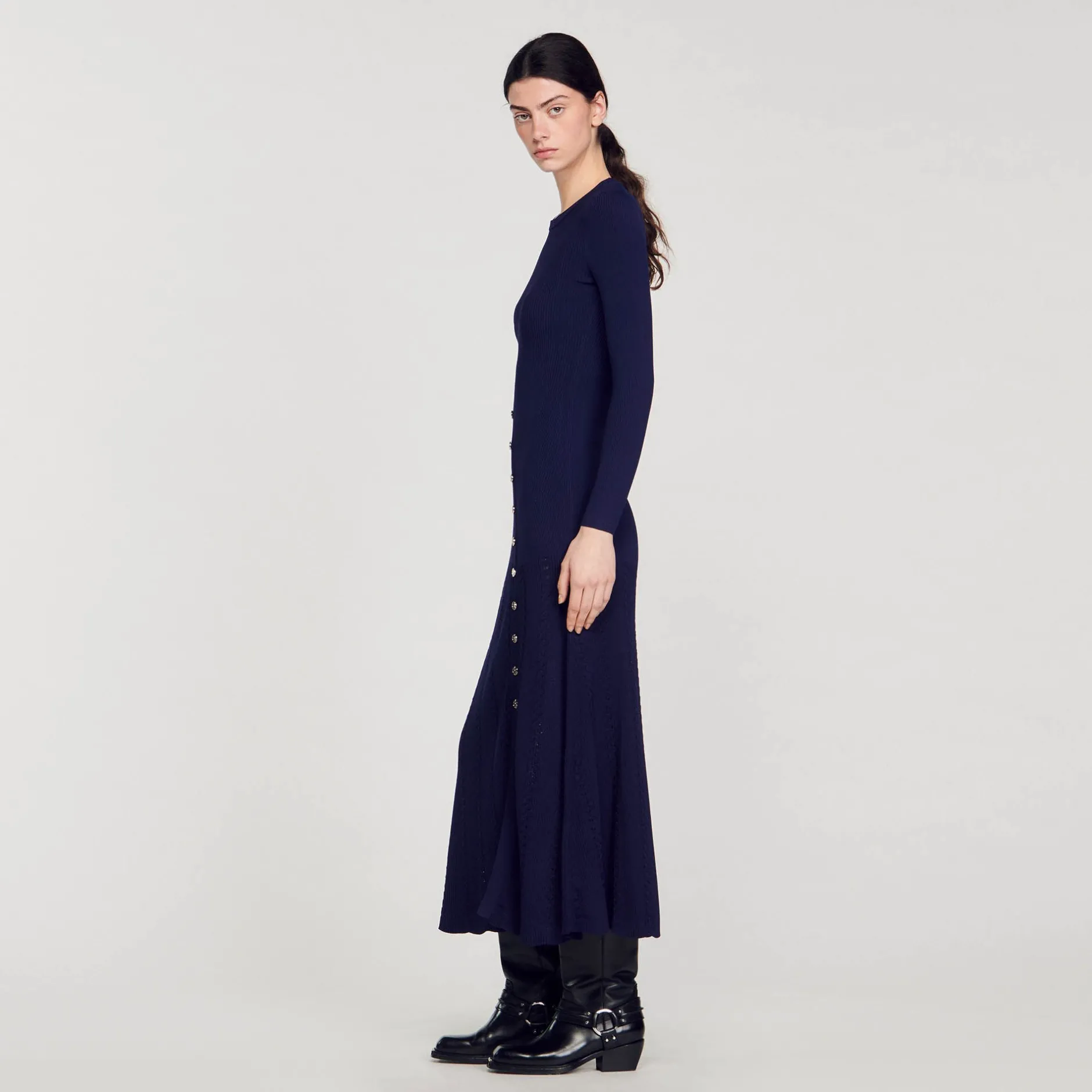 Femme SANDRO Robe Midi En Maille