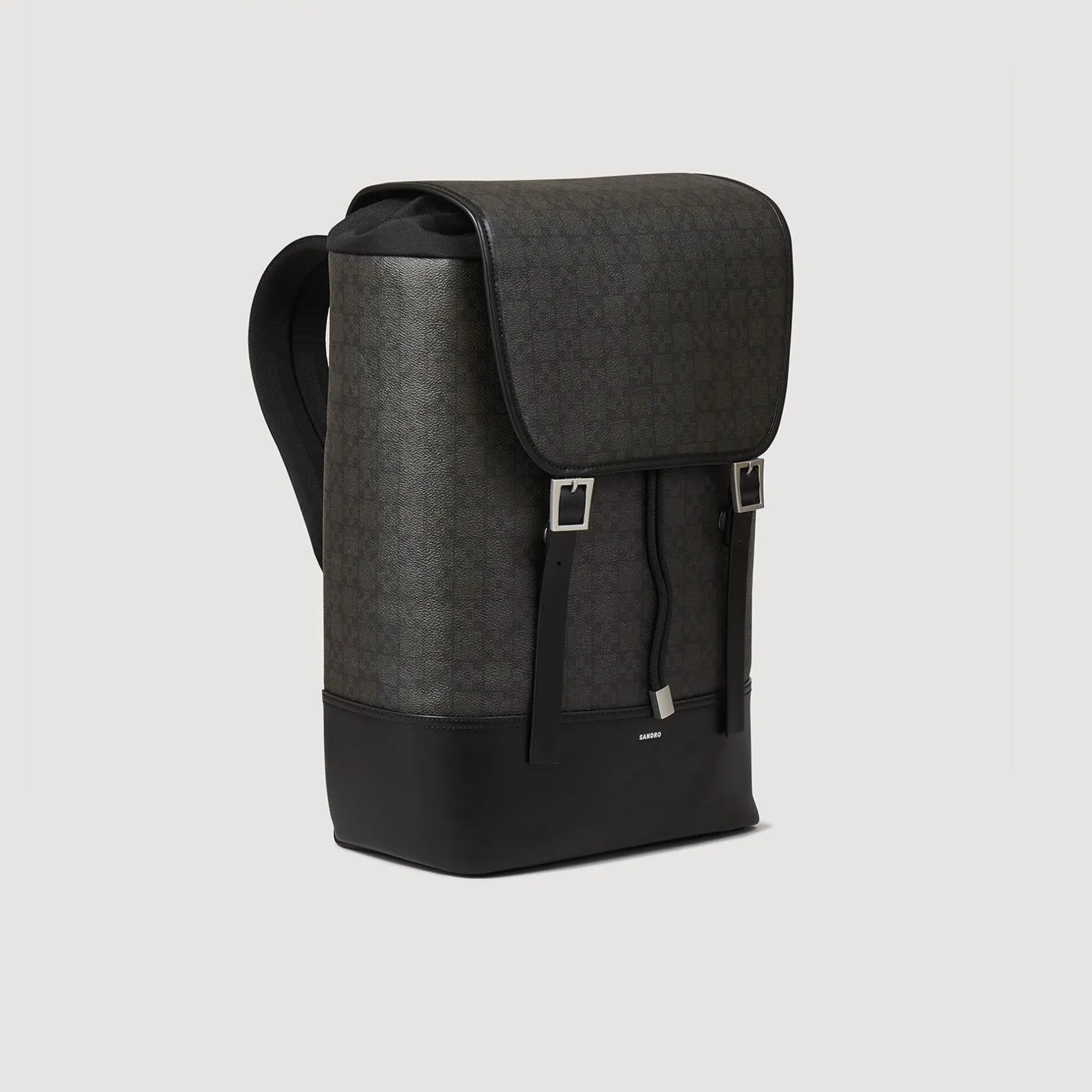 Homme SANDRO Sac à Dos En Toile Enduite Square Cross