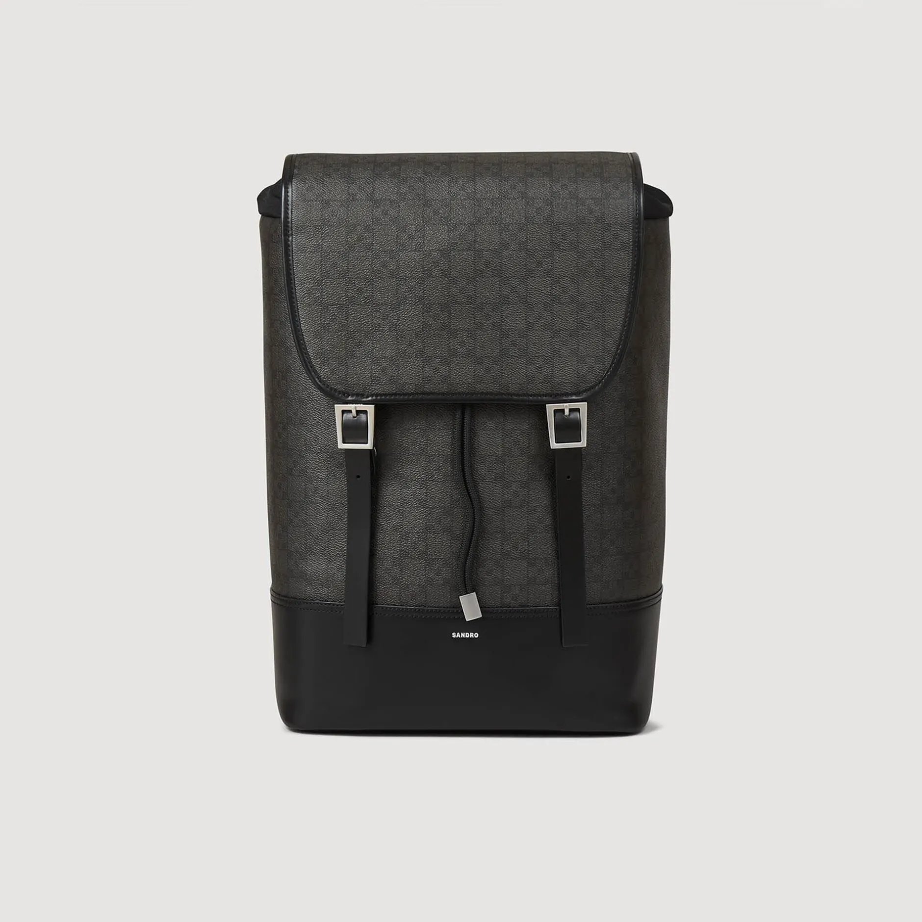 Homme SANDRO Sac à Dos En Toile Enduite Square Cross