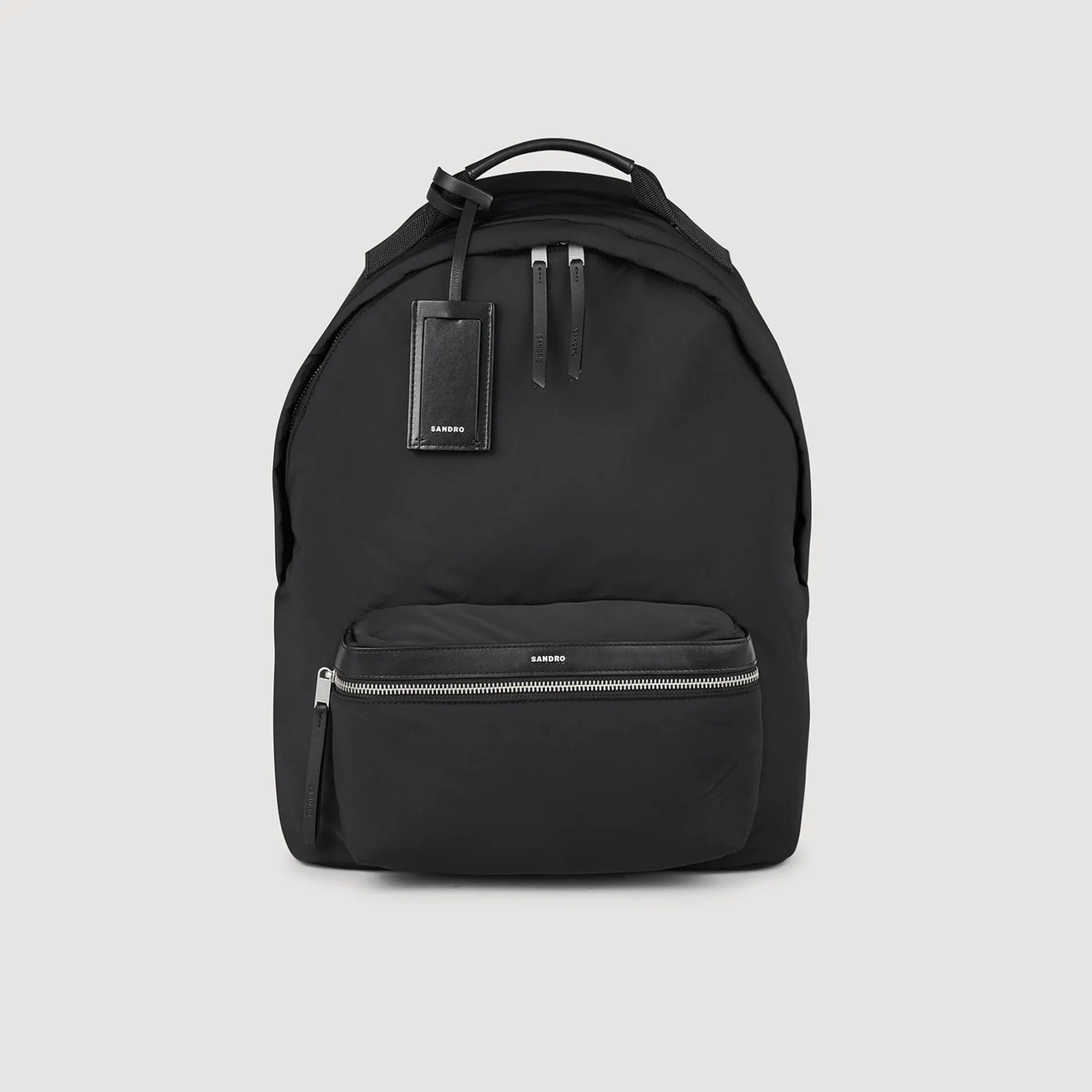 Homme SANDRO Sac à Dos En Toile Et Cuir