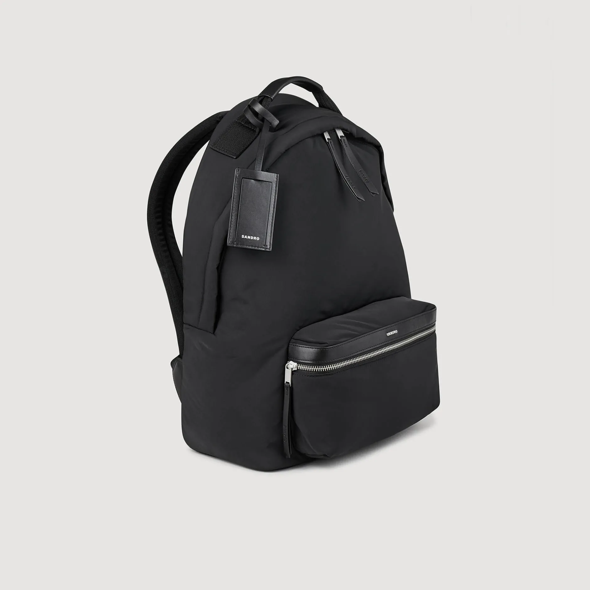 Homme SANDRO Sac à Dos En Toile Et Cuir