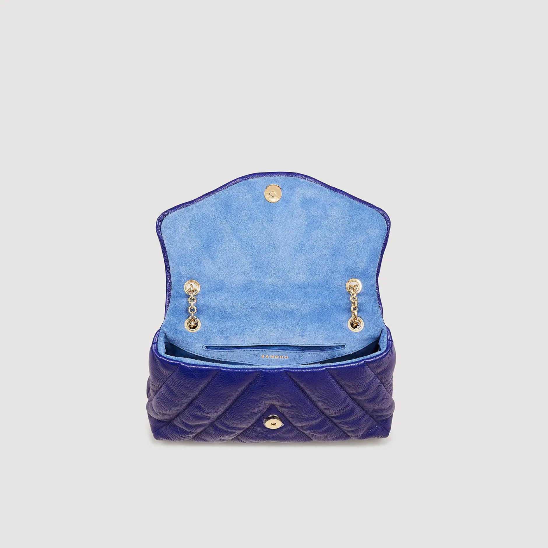 Femme SANDRO Sac Mila En Cuir Grainé Matelassé