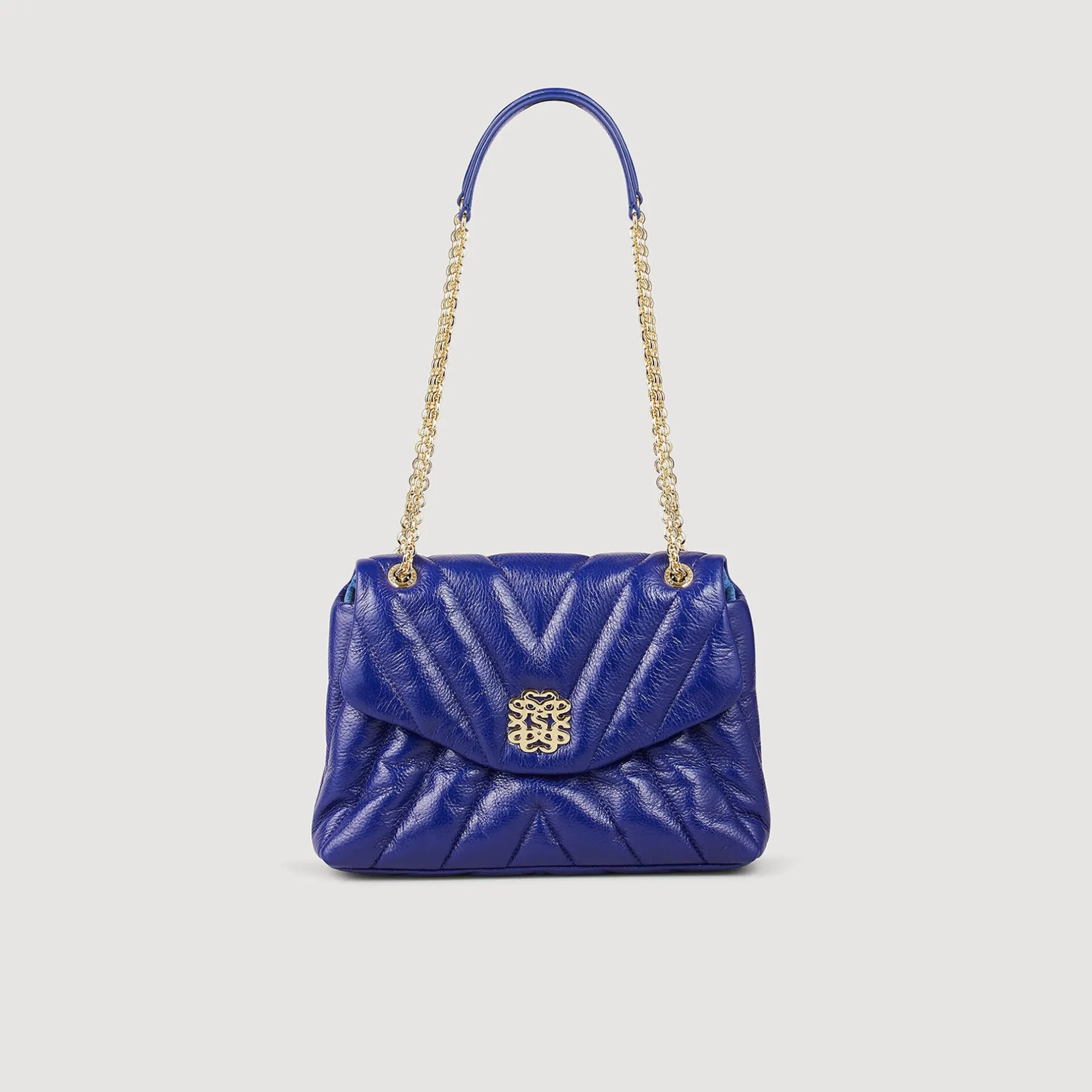 Femme SANDRO Sac Mila En Cuir Grainé Matelassé