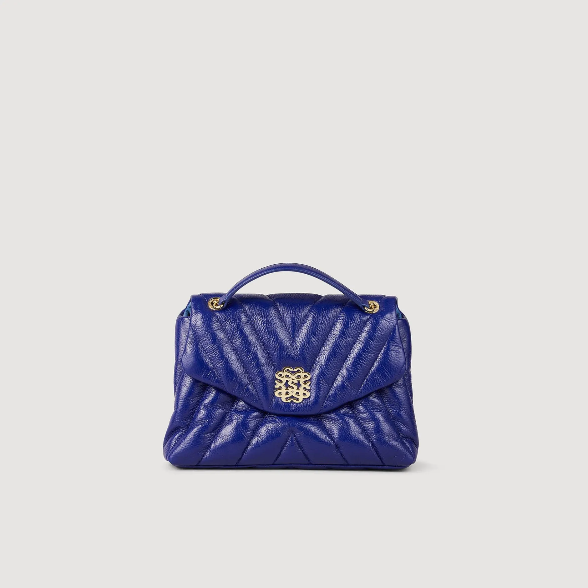 Femme SANDRO Sac Mila En Cuir Grainé Matelassé
