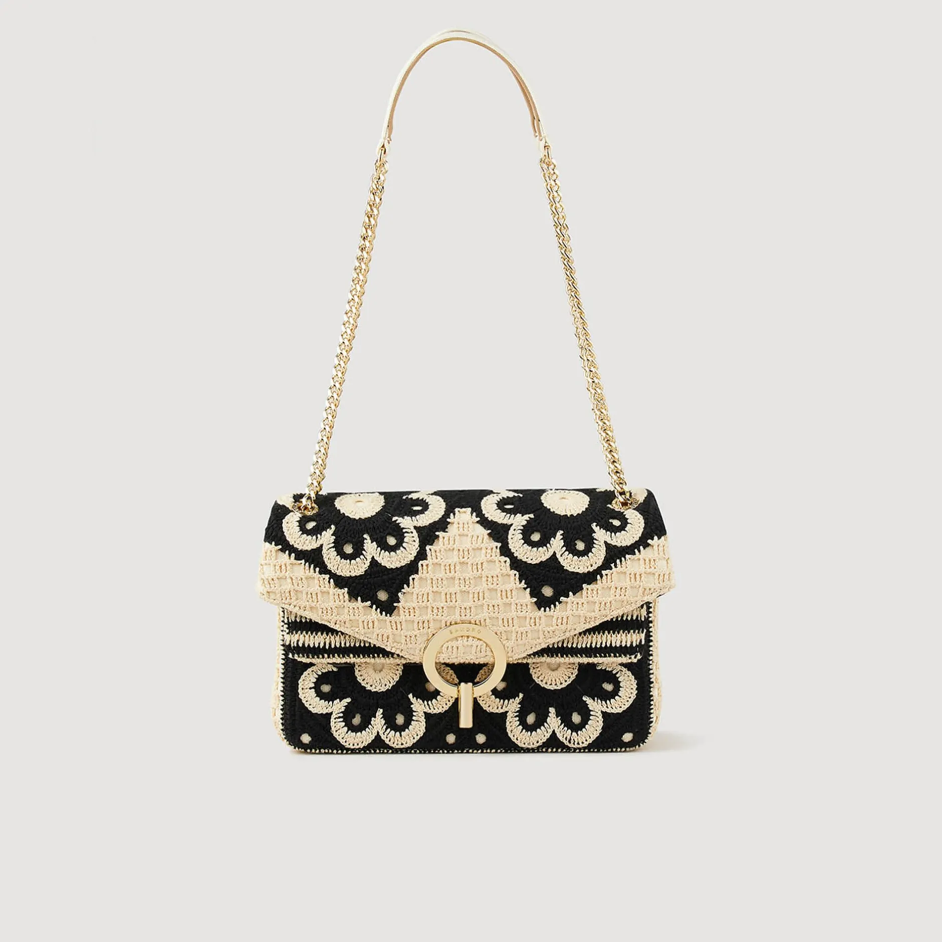 Femme SANDRO Sac Yza En Crochet Bicolore
