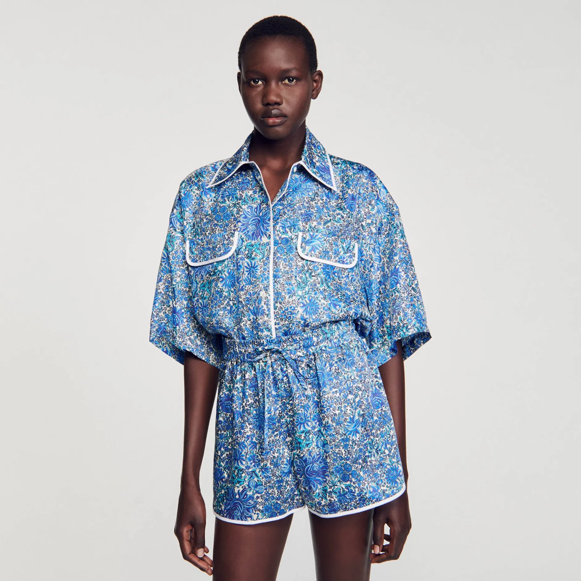 Femme SANDRO Short à Imprimé Fleuri