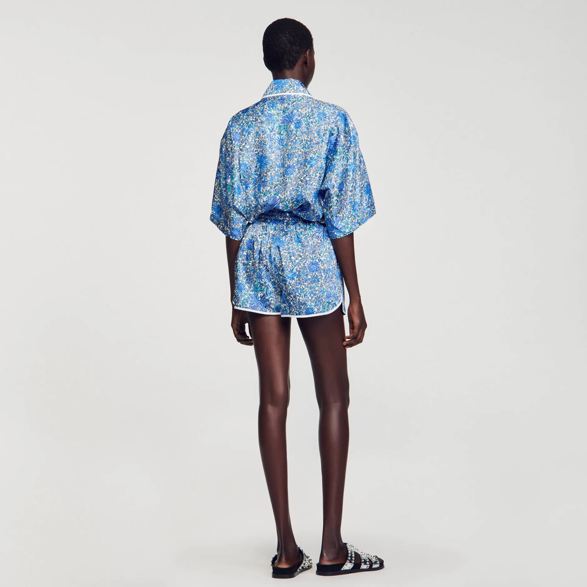 Femme SANDRO Short à Imprimé Fleuri