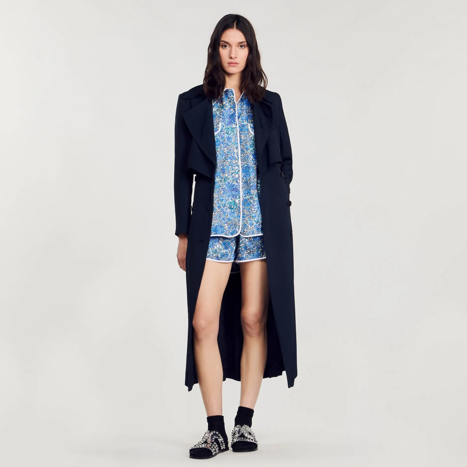 Femme SANDRO Short à Imprimé Fleuri