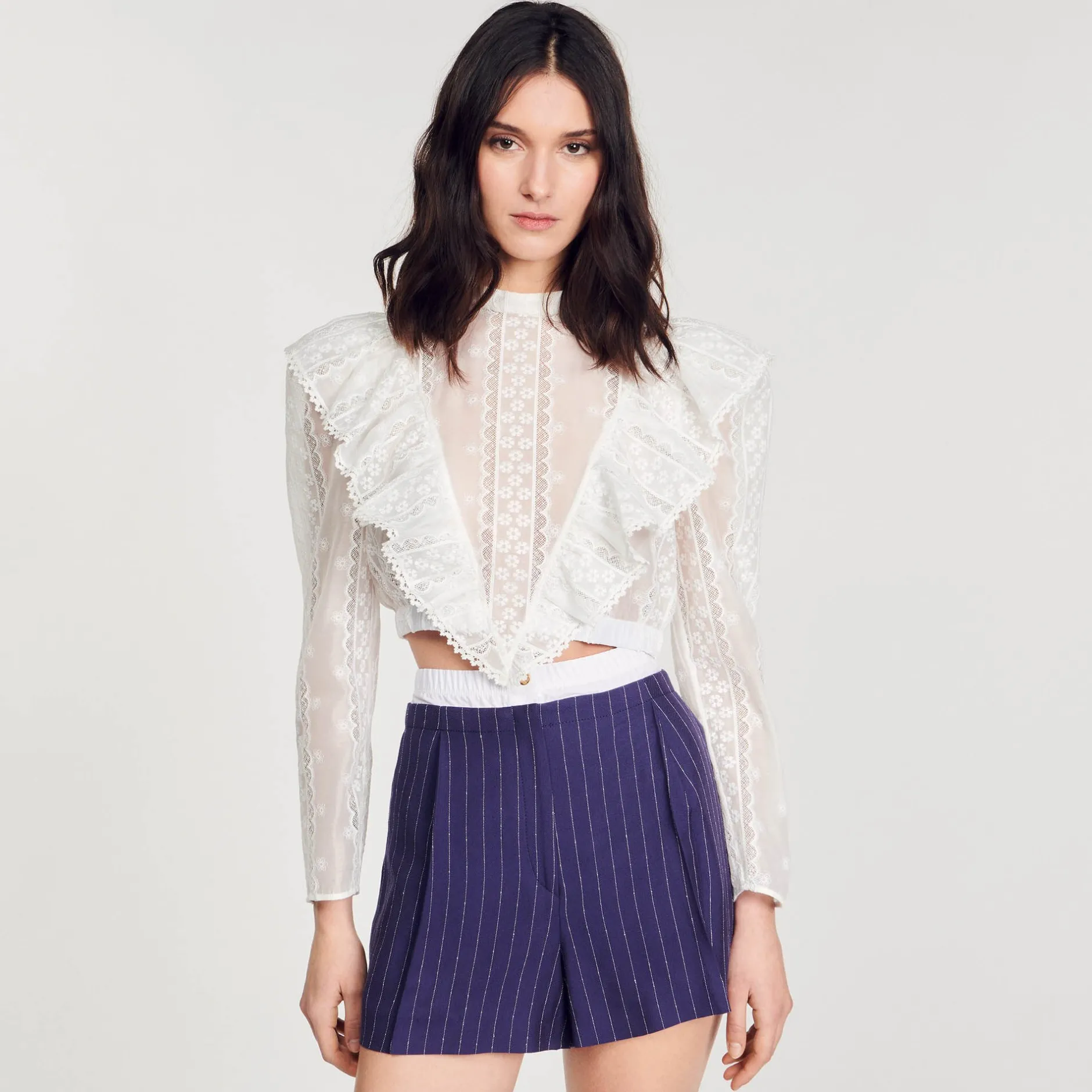 Femme SANDRO Short à Rayures