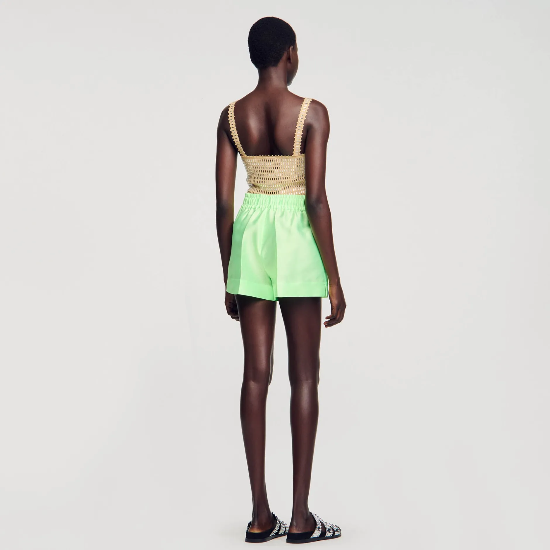 Femme SANDRO Short Large Satiné