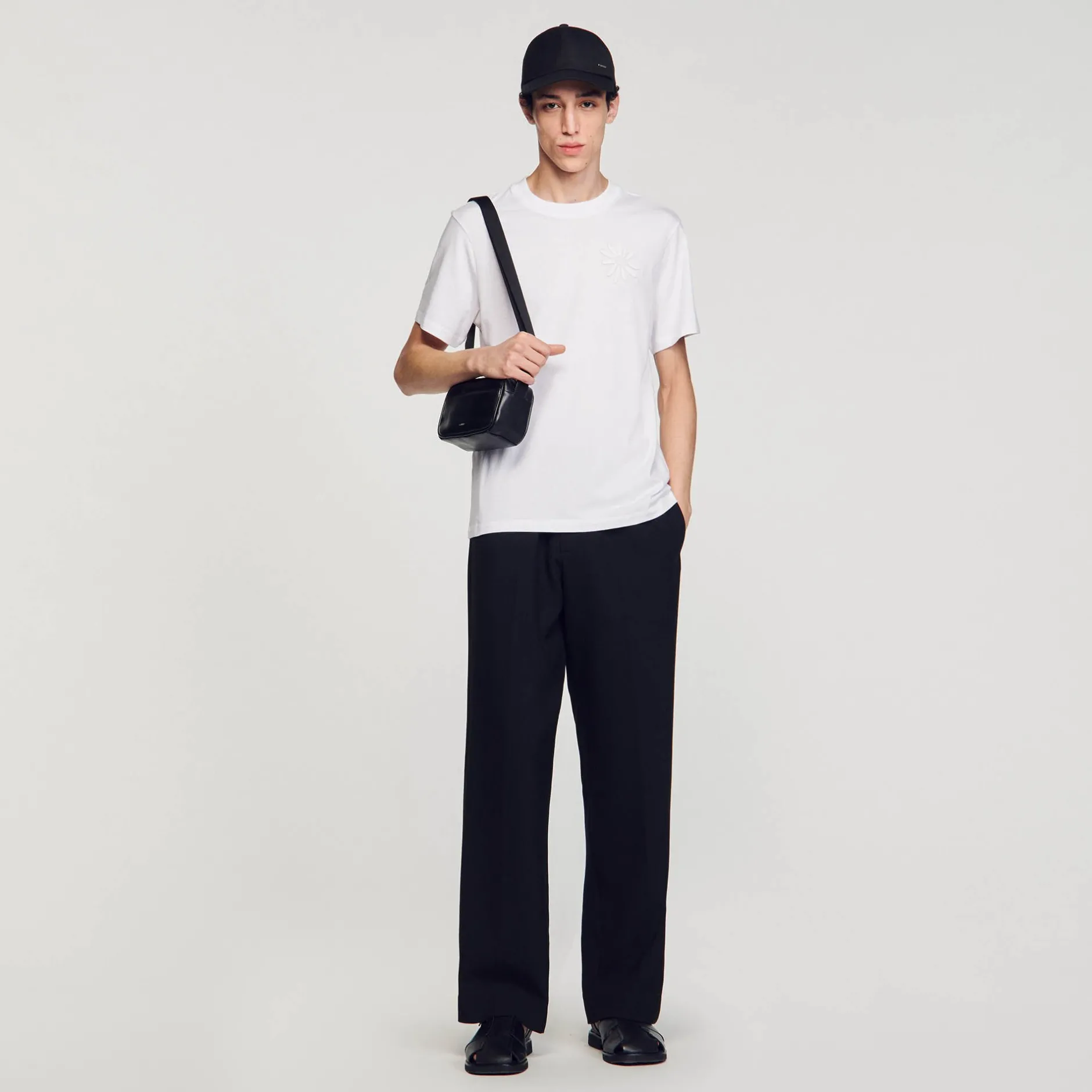 Homme SANDRO Tee-shirt Fleur En Coton