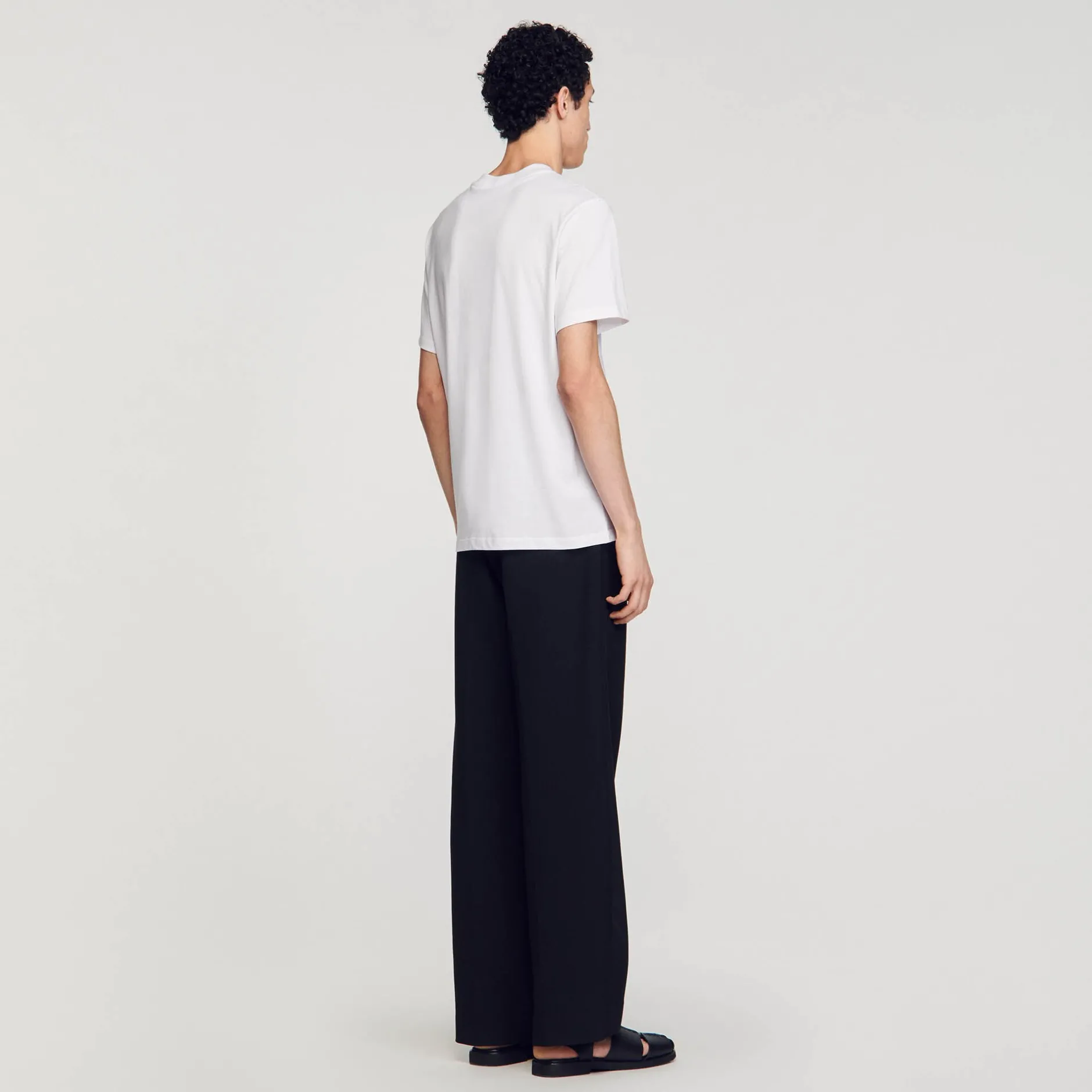 Homme SANDRO Tee-shirt Fleur En Coton