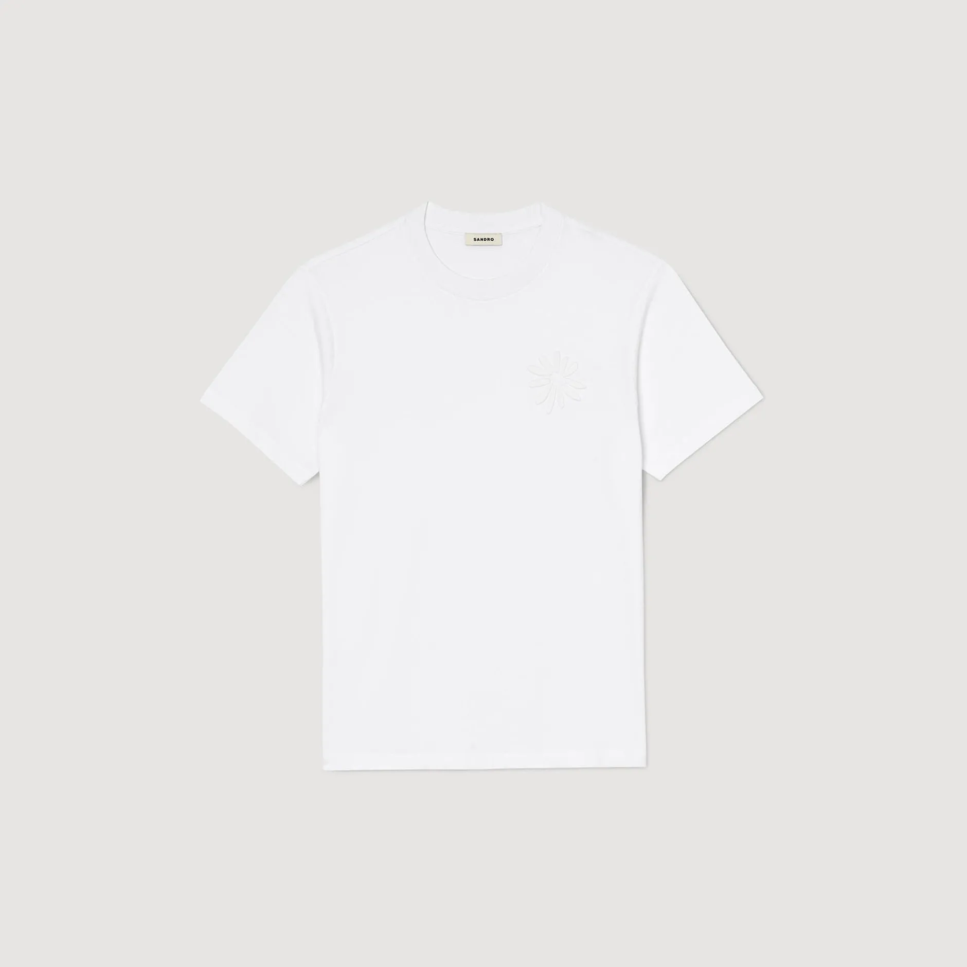 Homme SANDRO Tee-shirt Fleur En Coton