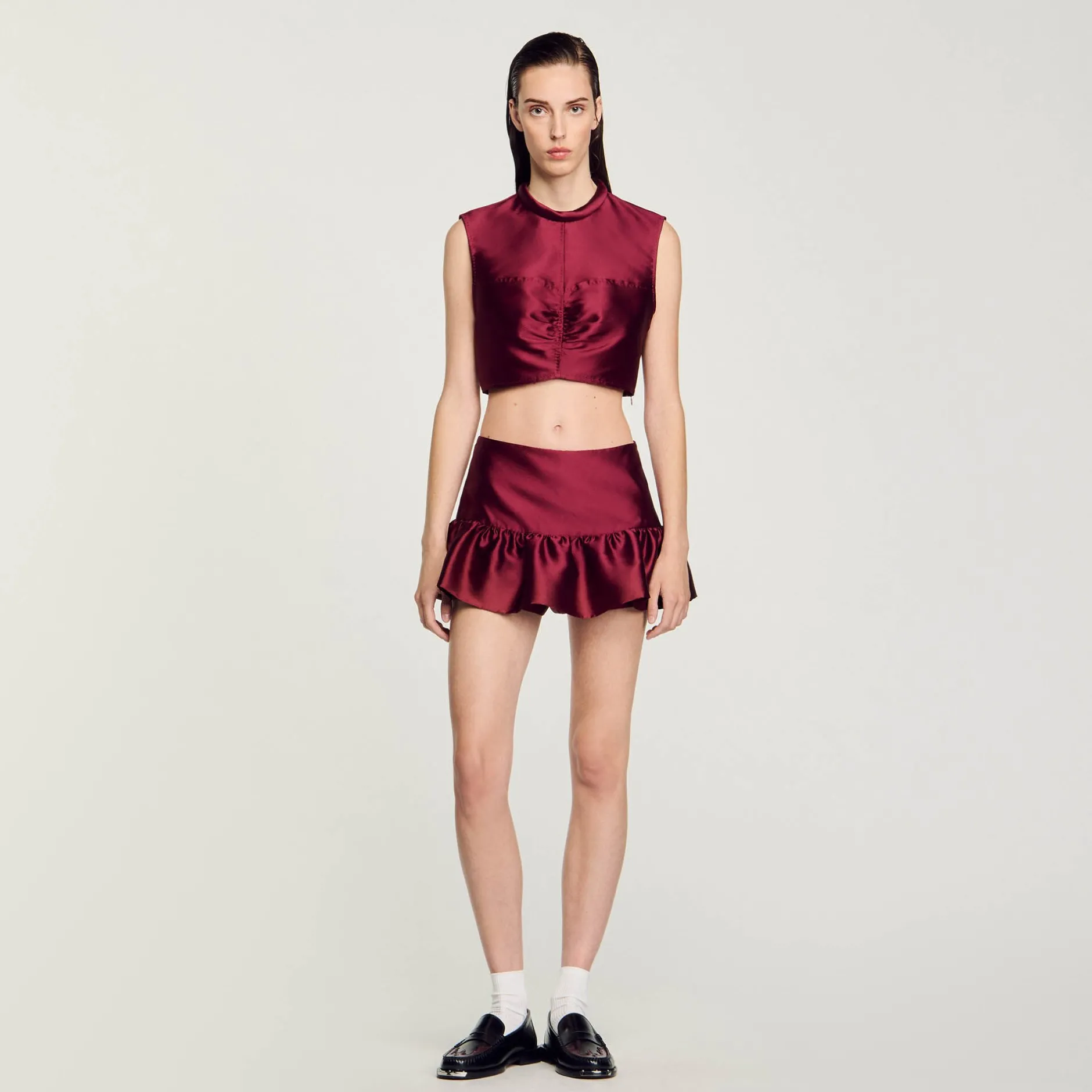 Femme SANDRO Top Court Satiné