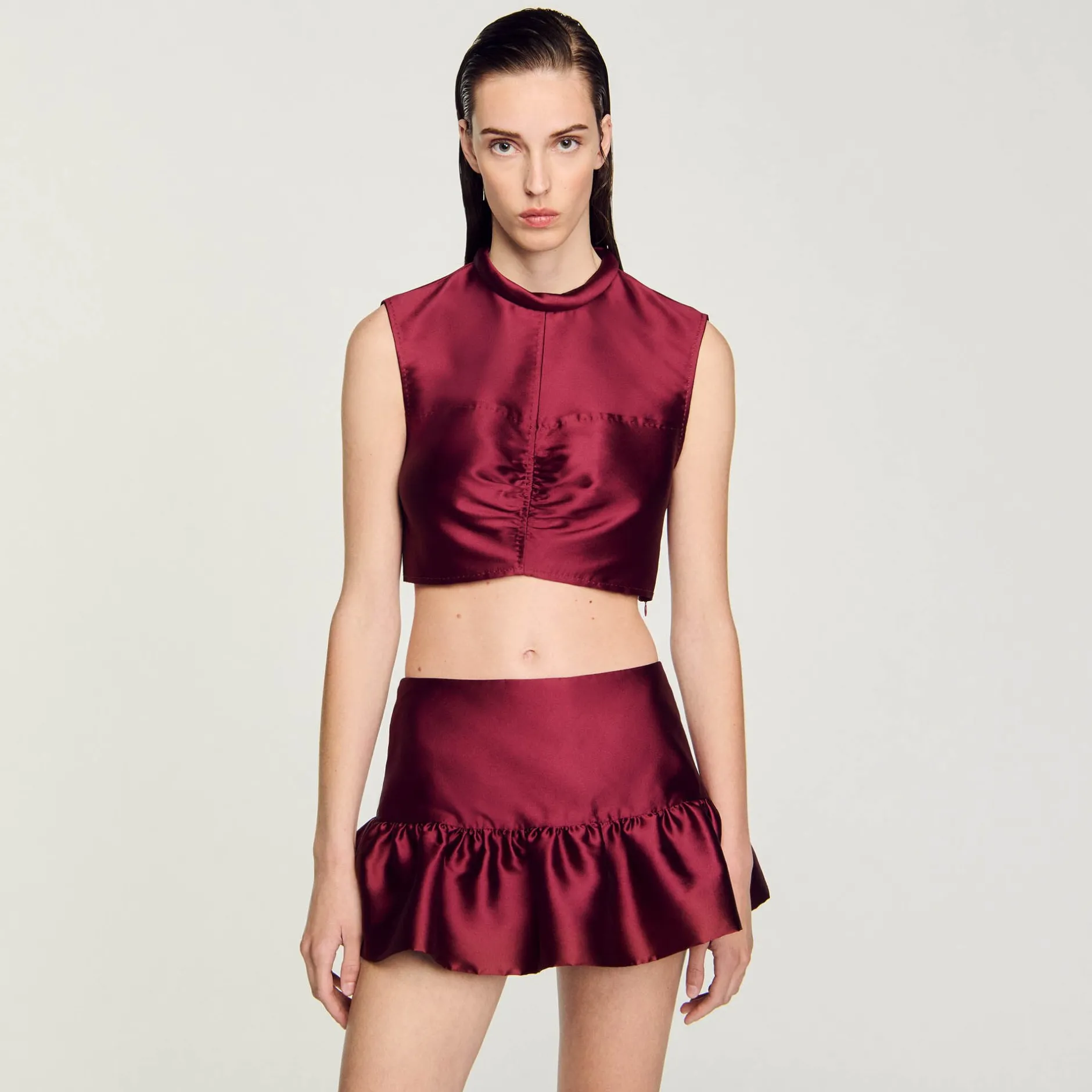 Femme SANDRO Top Court Satiné