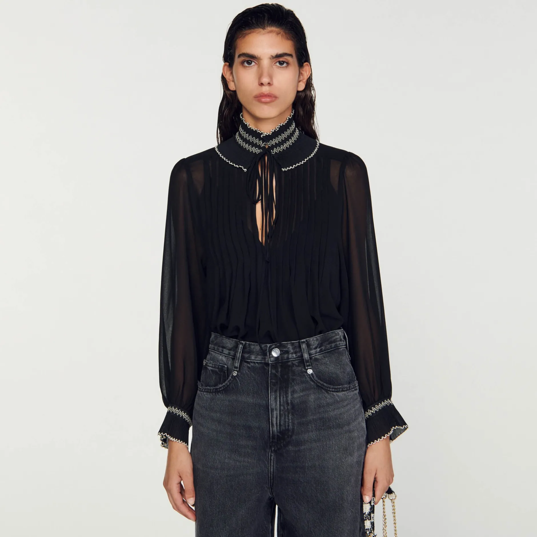 Femme SANDRO Top En Mousseline