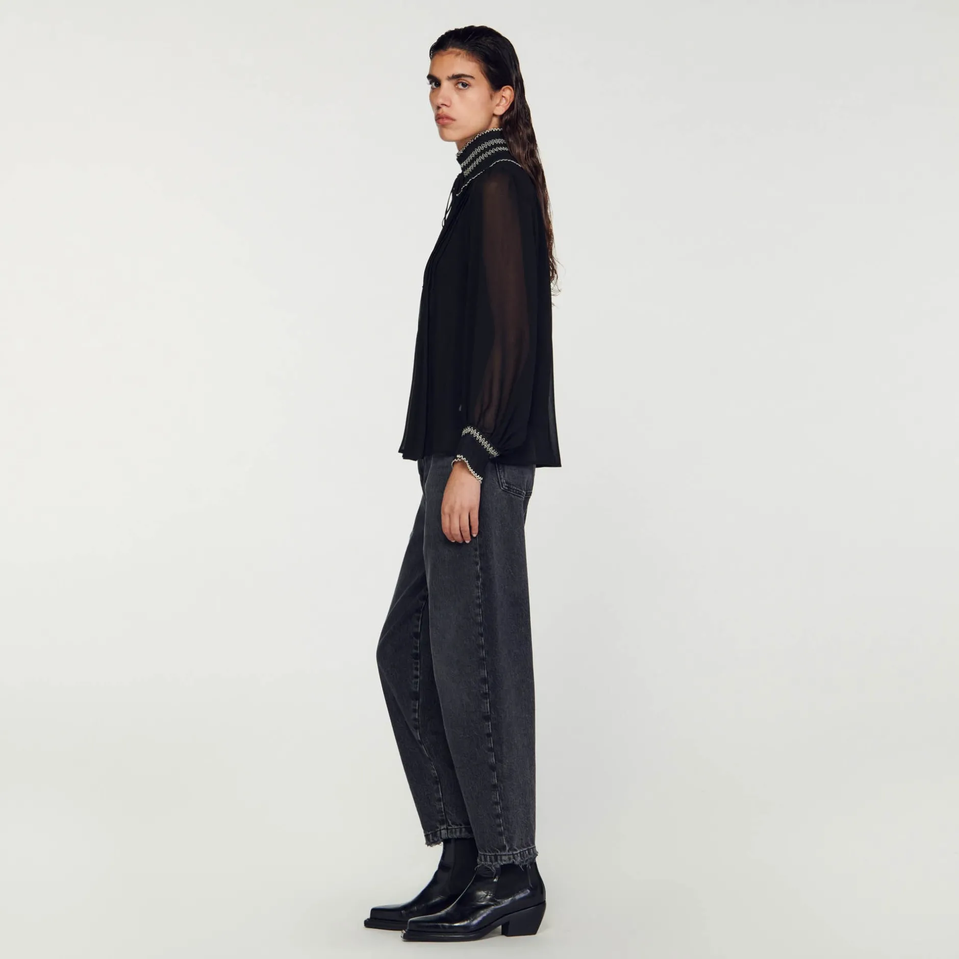 Femme SANDRO Top En Mousseline