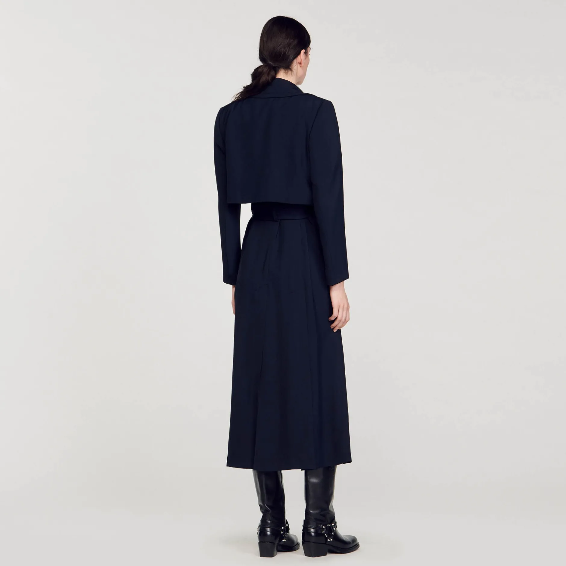Femme SANDRO Trench Long à Découpes Côtés