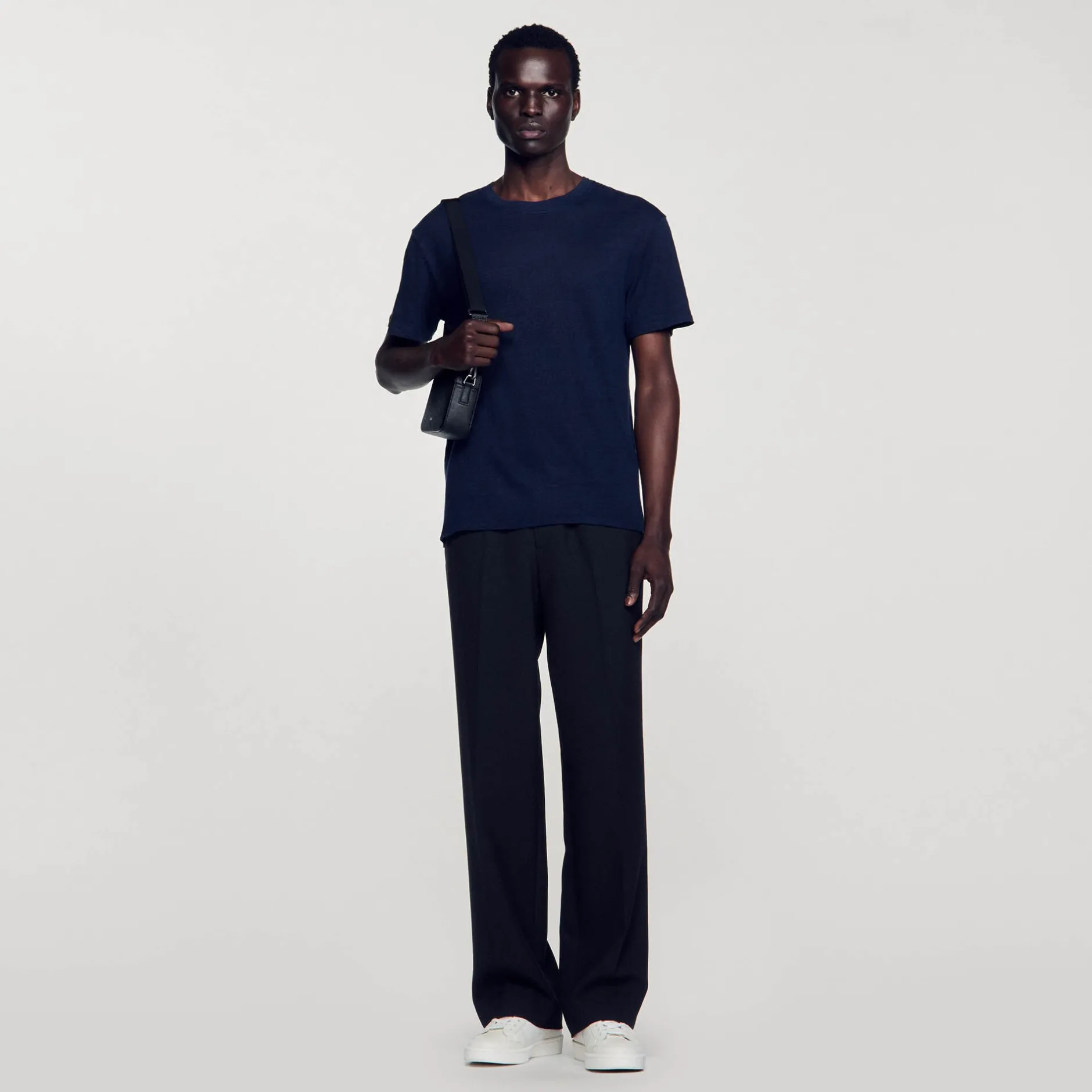 Homme SANDRO T-shirt En Lin Certifié