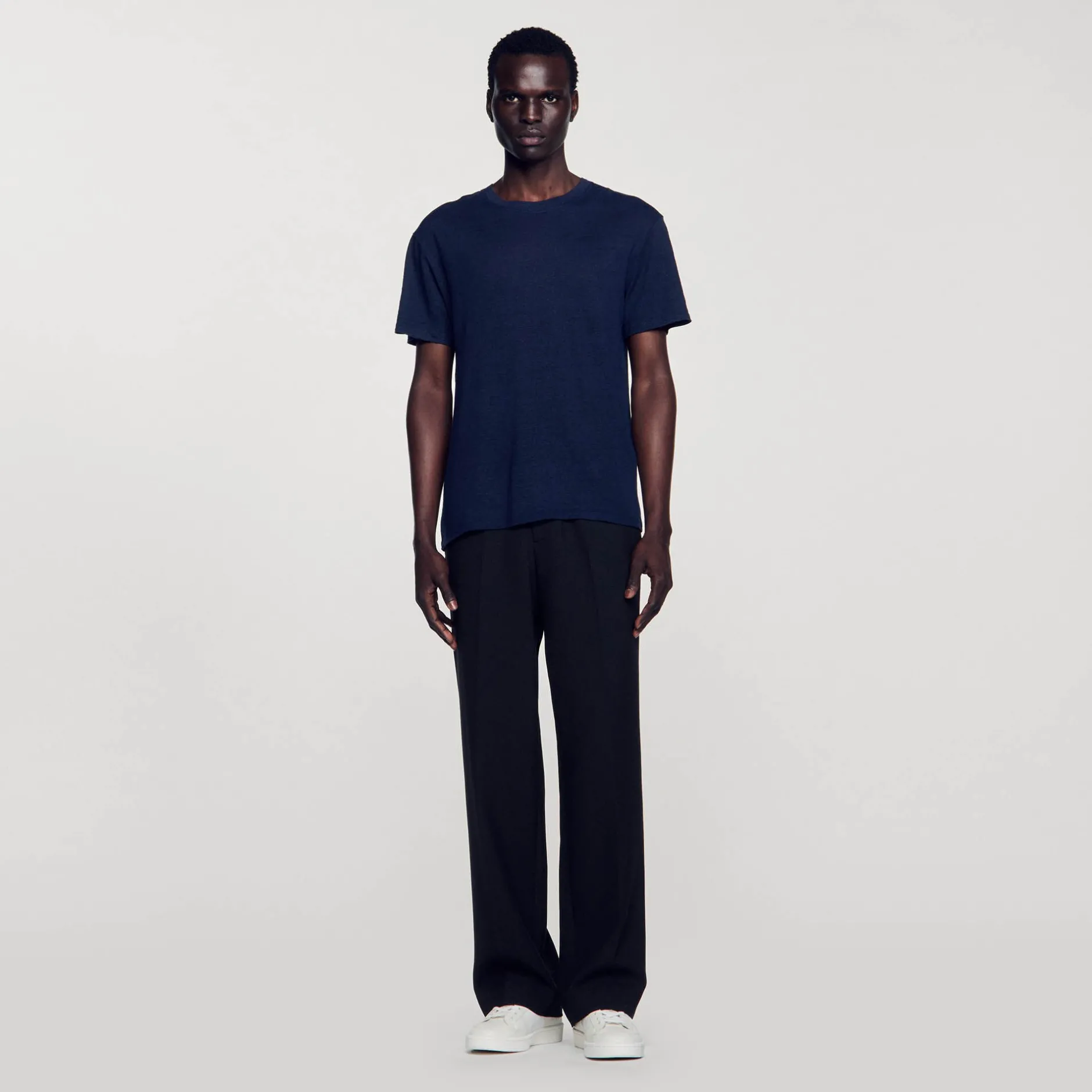 Homme SANDRO T-shirt En Lin Certifié