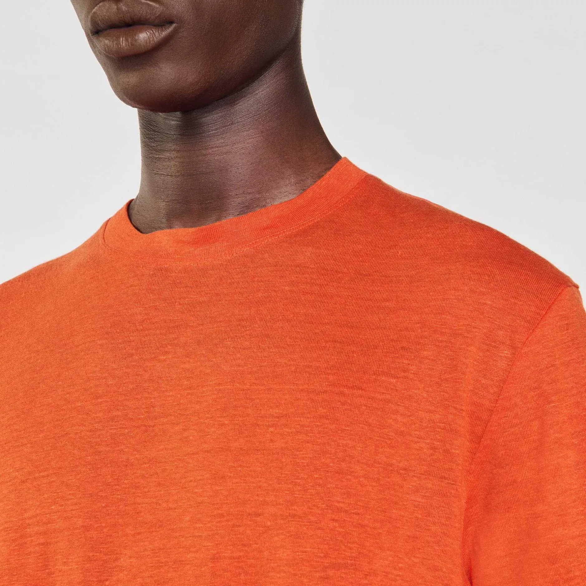 Homme SANDRO T-shirt En Lin Certifié