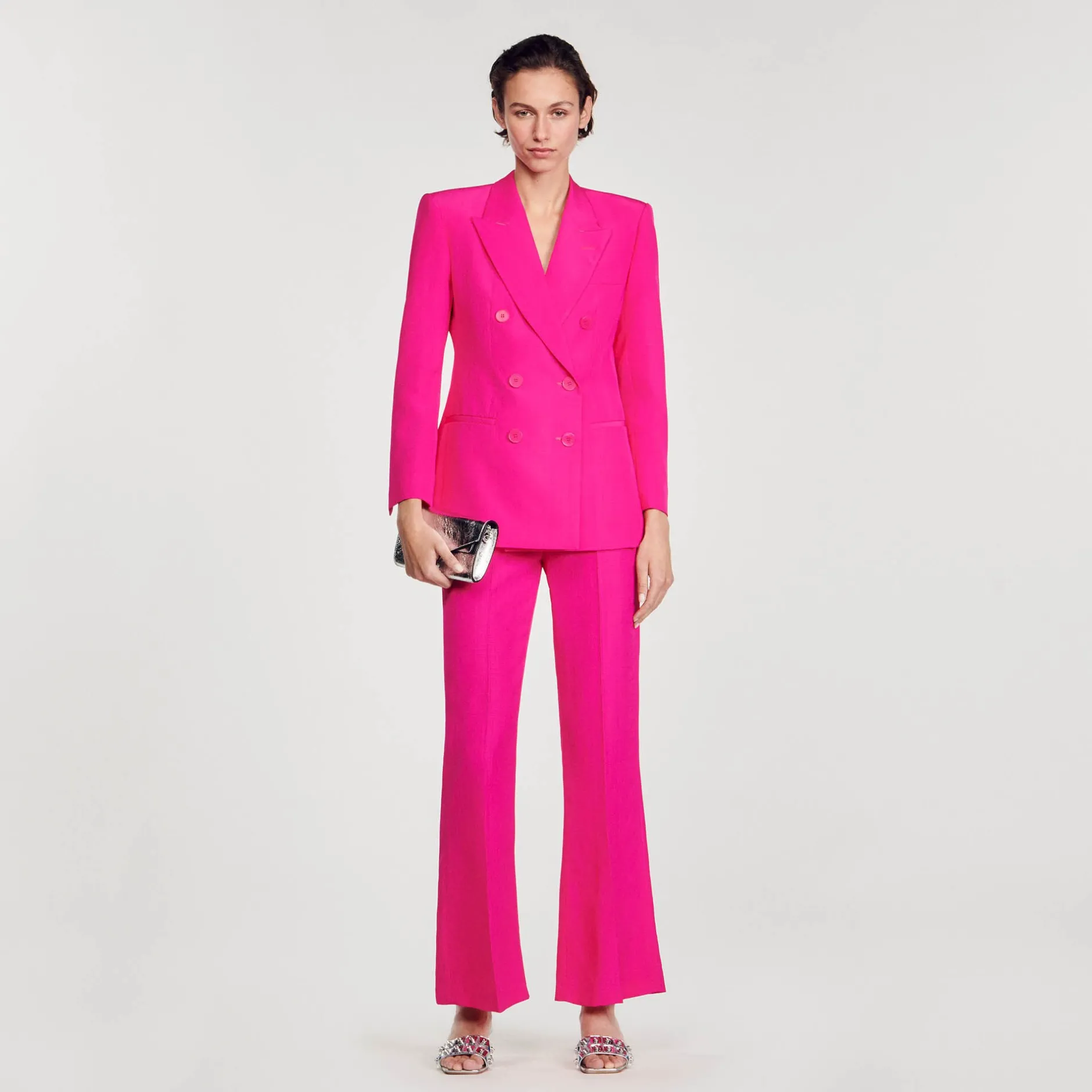 Femme SANDRO Veste à Boutonnage Croisé