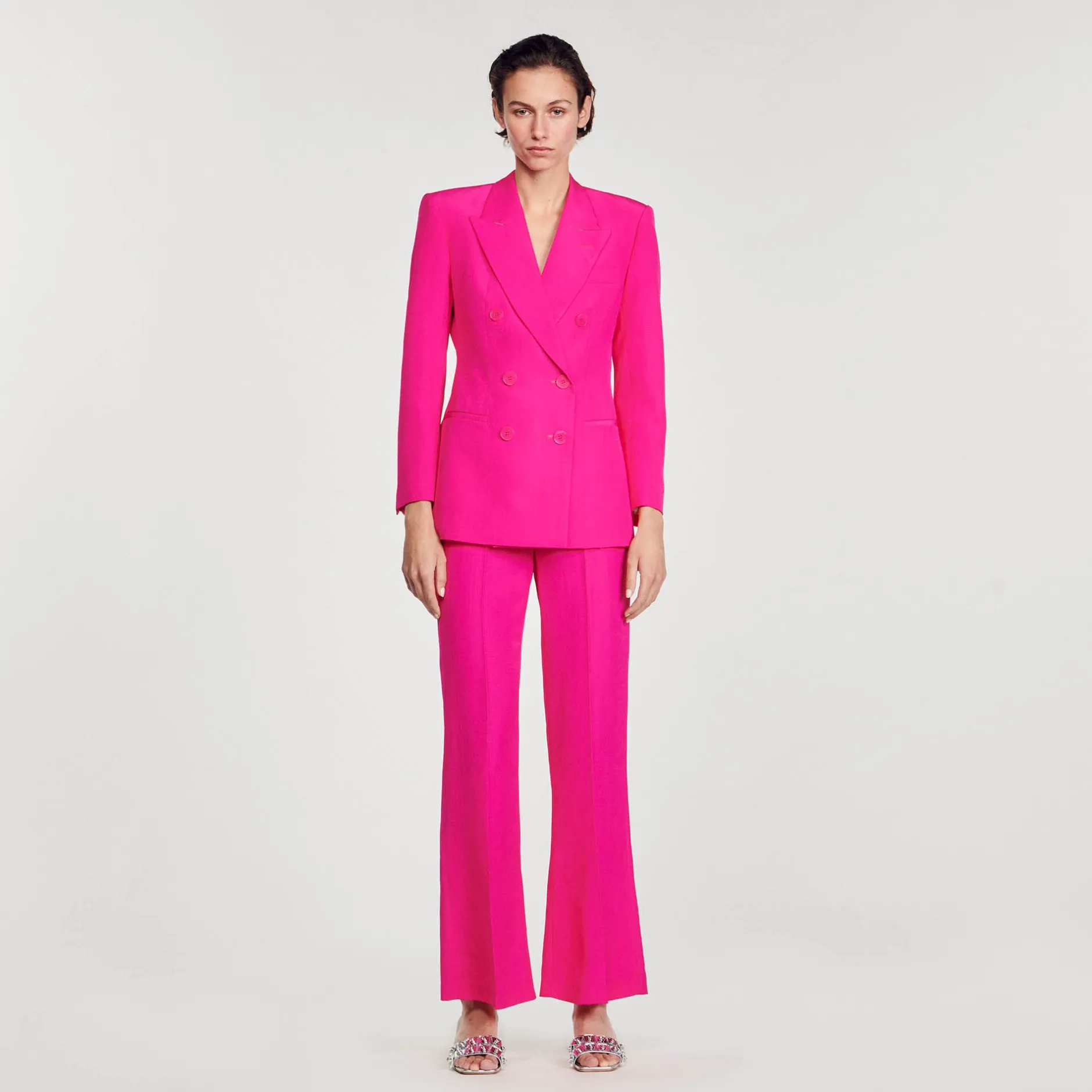 Femme SANDRO Veste à Boutonnage Croisé