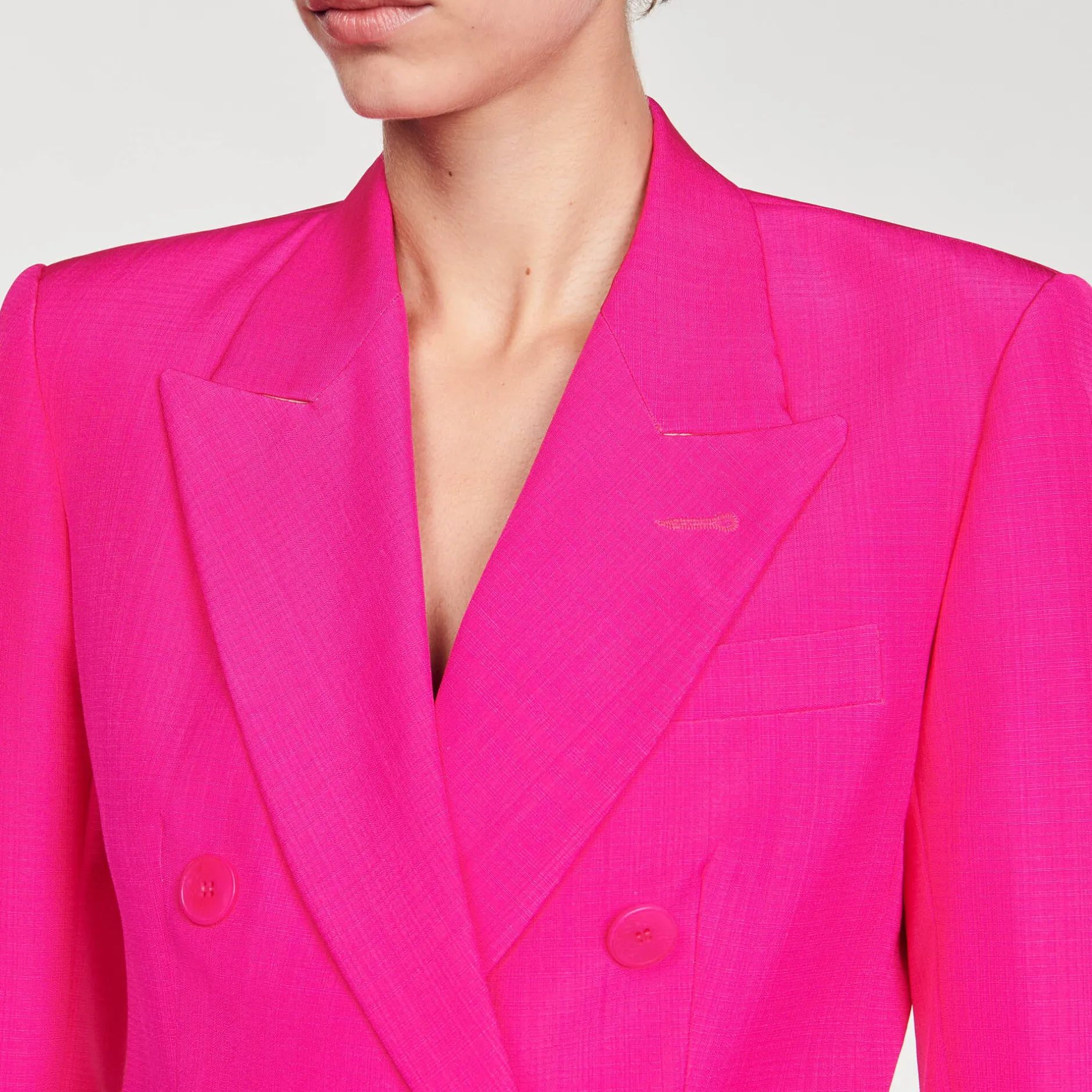 Femme SANDRO Veste à Boutonnage Croisé