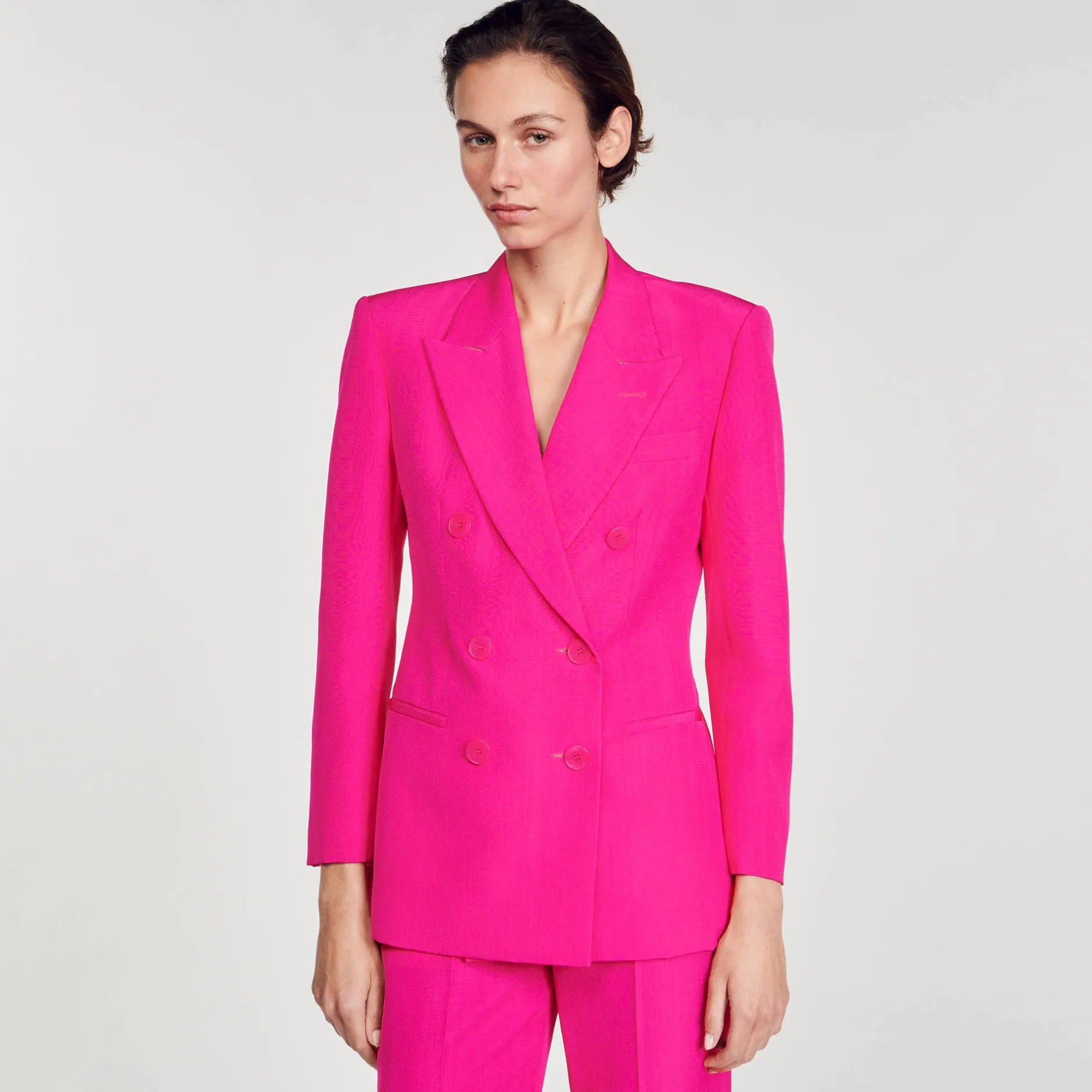 Femme SANDRO Veste à Boutonnage Croisé