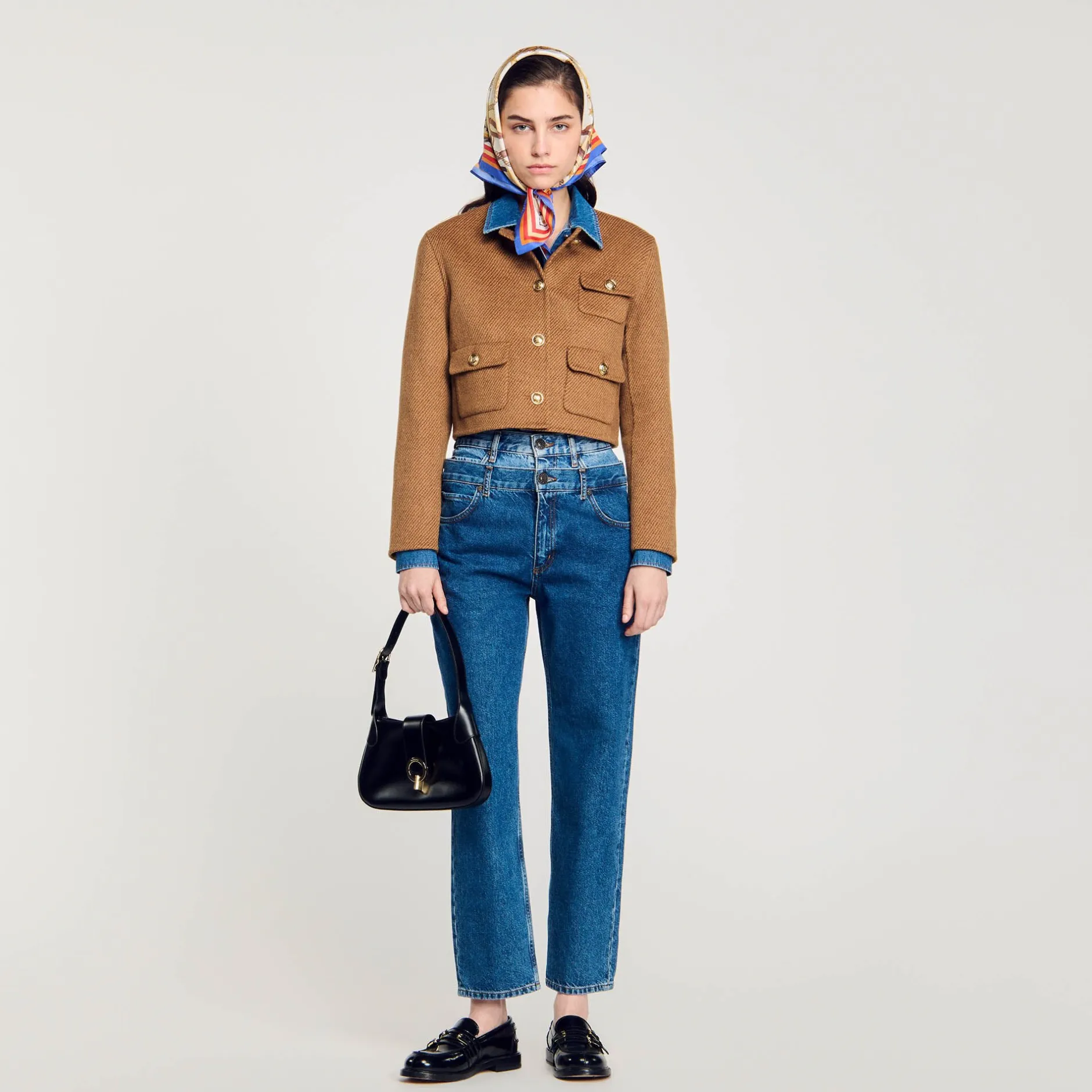 Femme SANDRO Veste Courte à Boutons