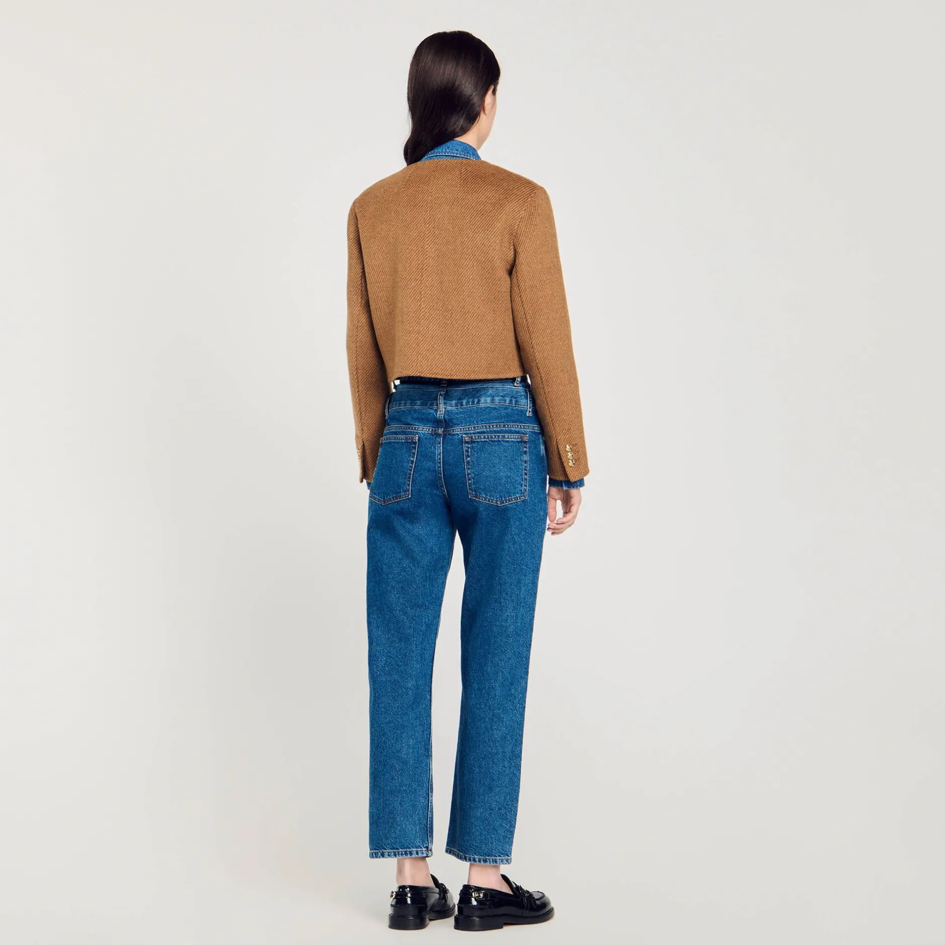 Femme SANDRO Veste Courte à Boutons