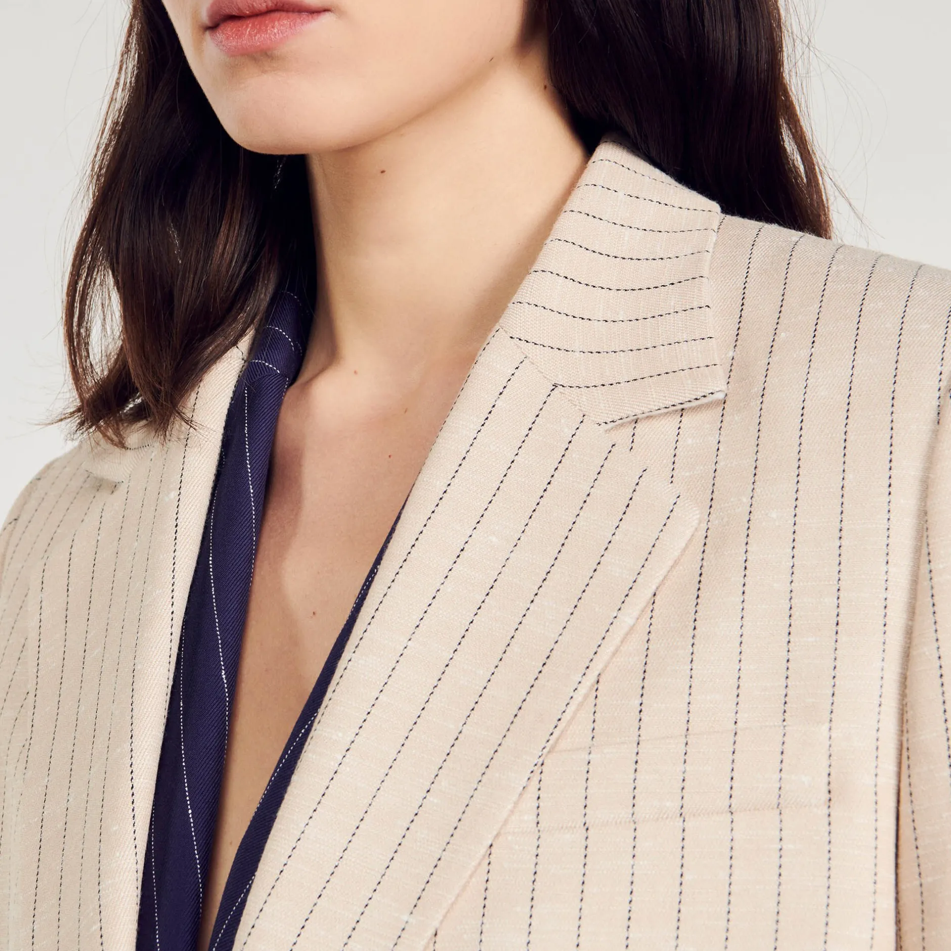 Femme SANDRO Veste Courte à Rayures